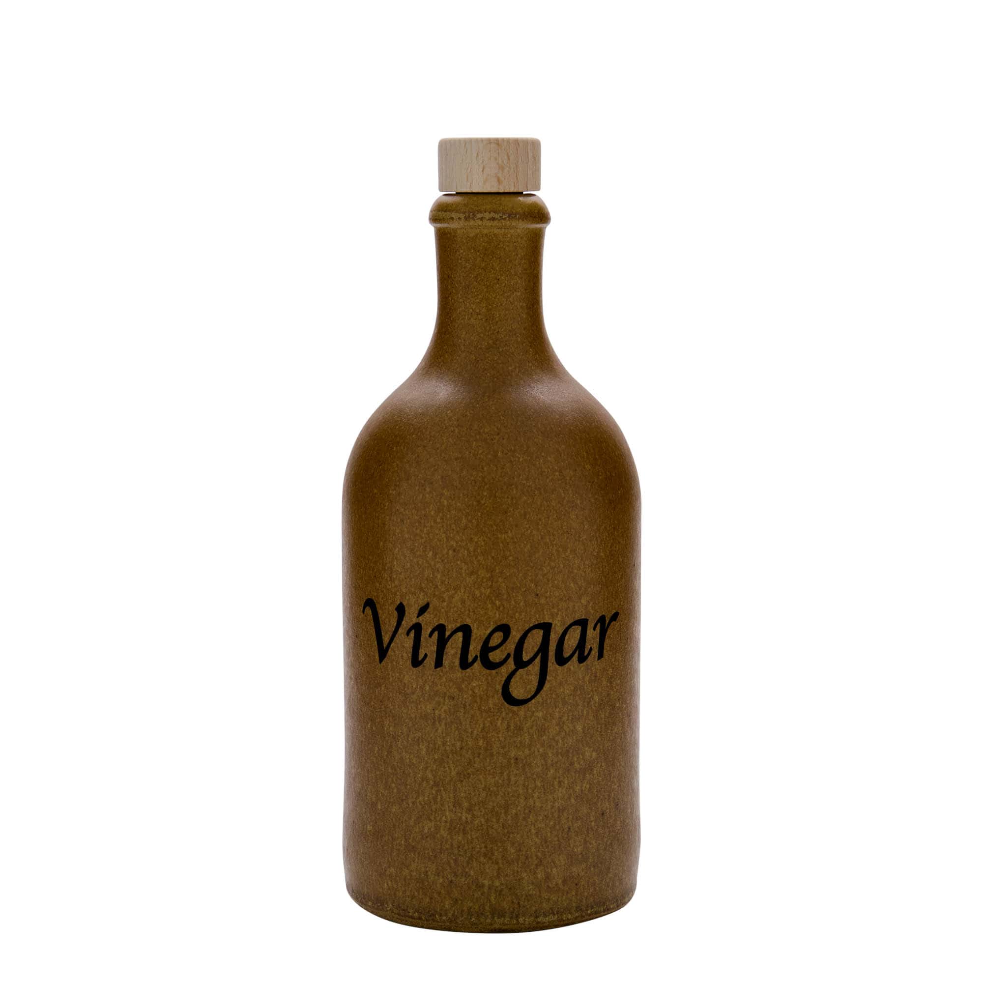 Boccale da 500 ml, motivo: Aceto, gres, marrone cristallino, bocca: sughero