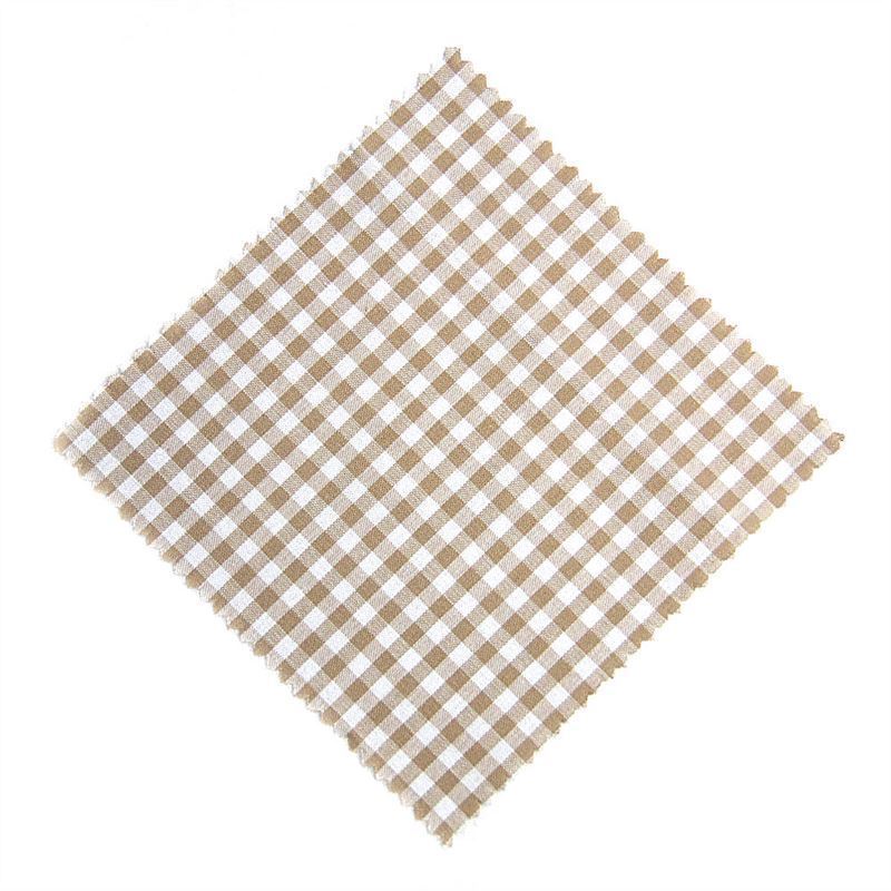 Copri vasetti in stoffa a quadretti 15x15, quadrati, tessuto, beige, imboccatura: TO58-TO82