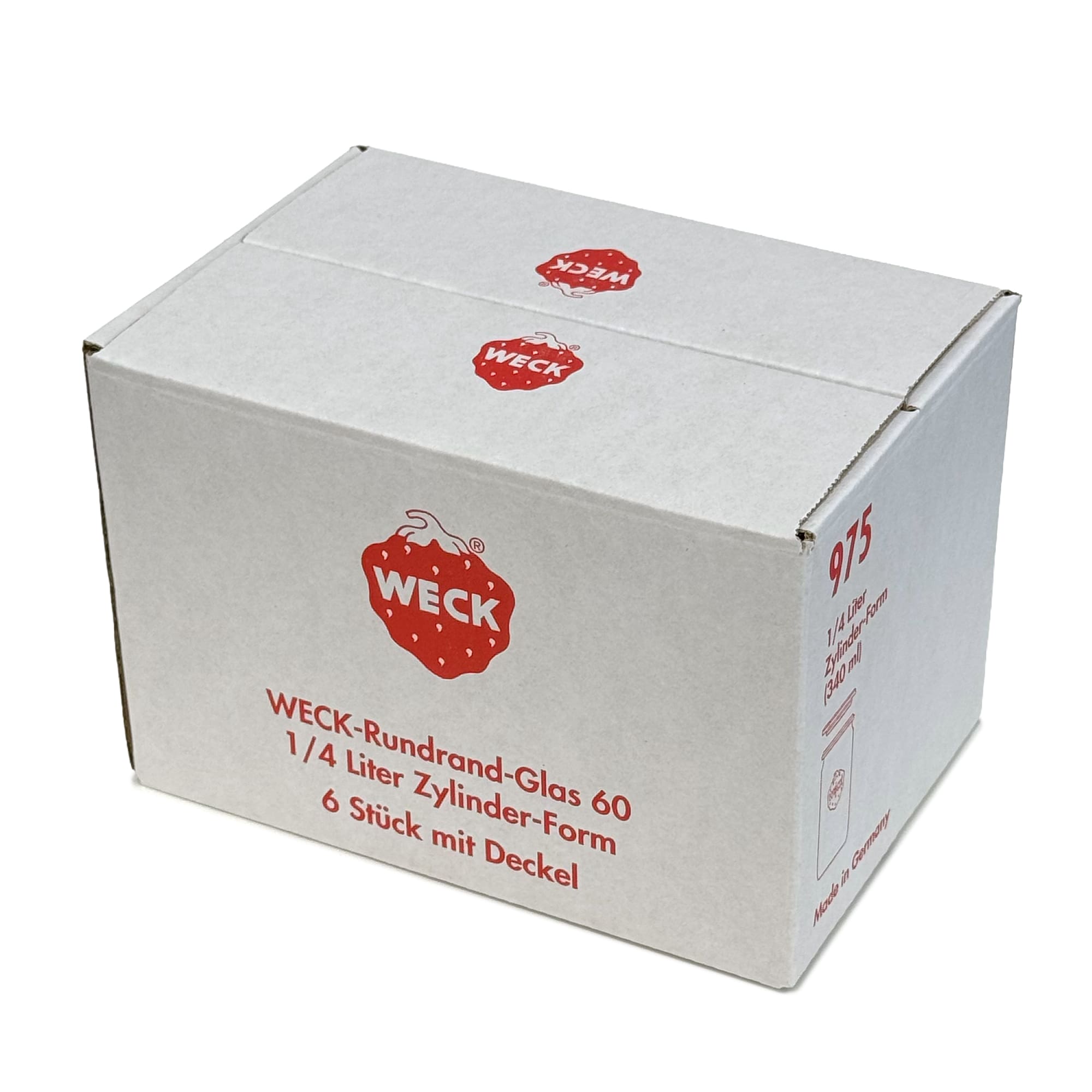 6x 340 ml WECK barattolo cilindrico con coperchio in vetro RR 60
