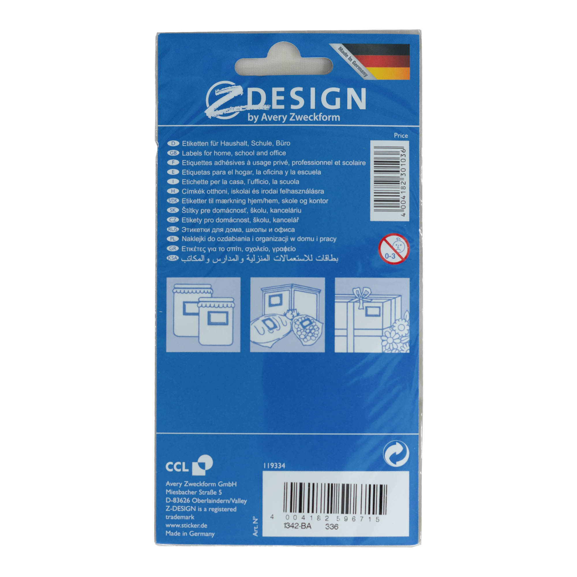 Zweckform Etichette 'Cornice Frutta', rettangolari, carta, multicolore