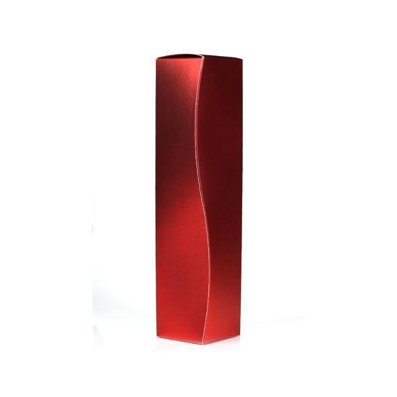 Scatola portabottiglie 'Metallic', rettangolare, cartone, rosso