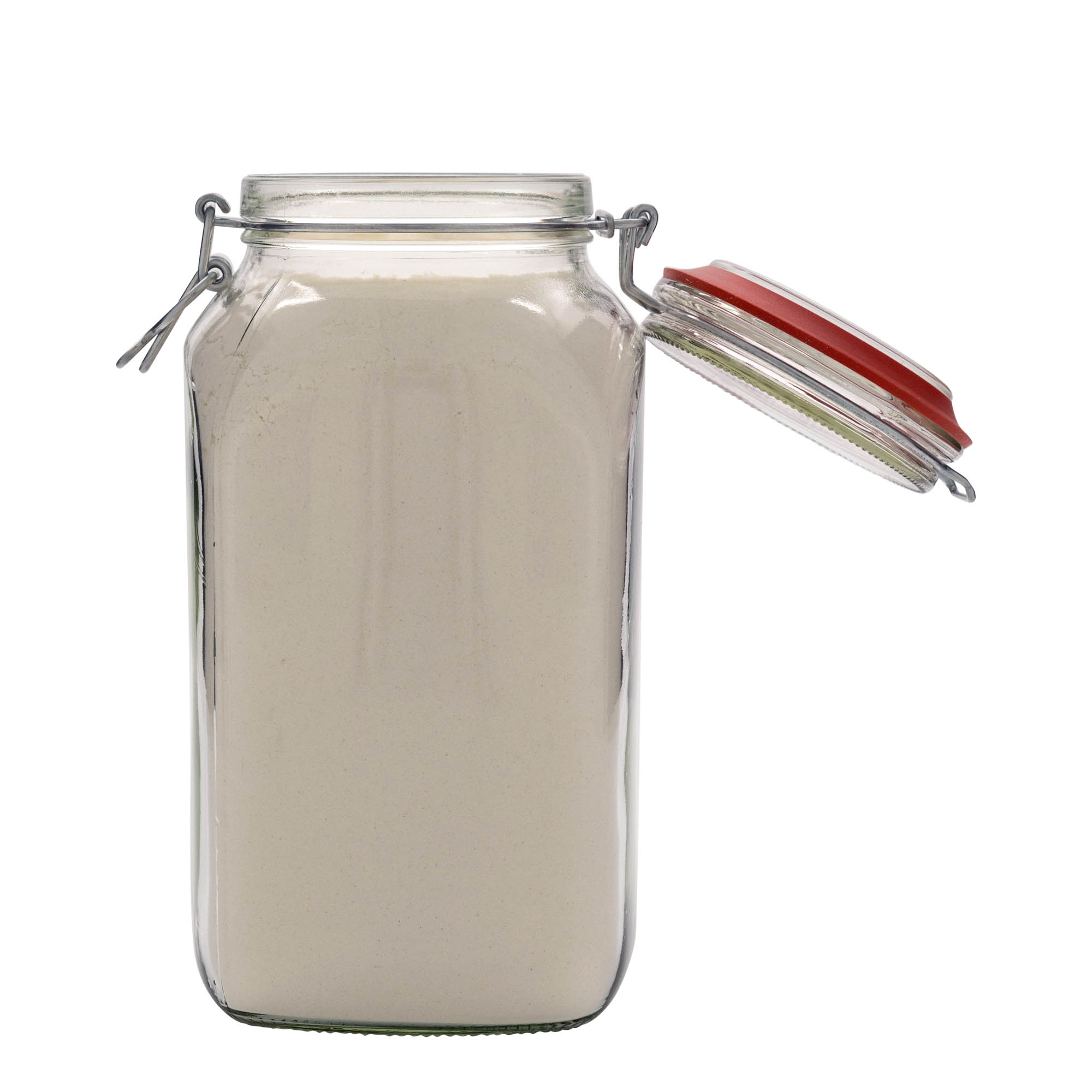 2.590 ml barattolo con chiusura a leva #, quadrato, bocca: chiusura a leva