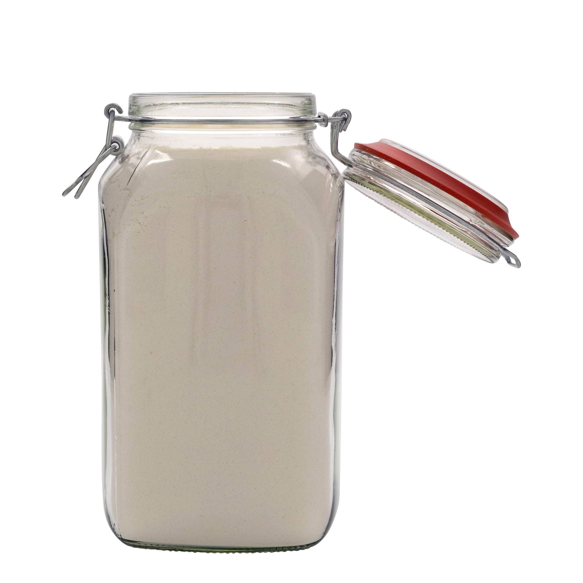 2.590 ml barattolo con chiusura a leva #, quadrato, bocca: chiusura a leva