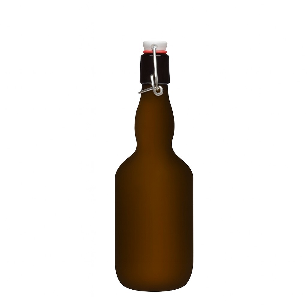 Bottiglia di birra da 500 ml, collo a campana, vetro, verde antico, bocca: chiusura a leva