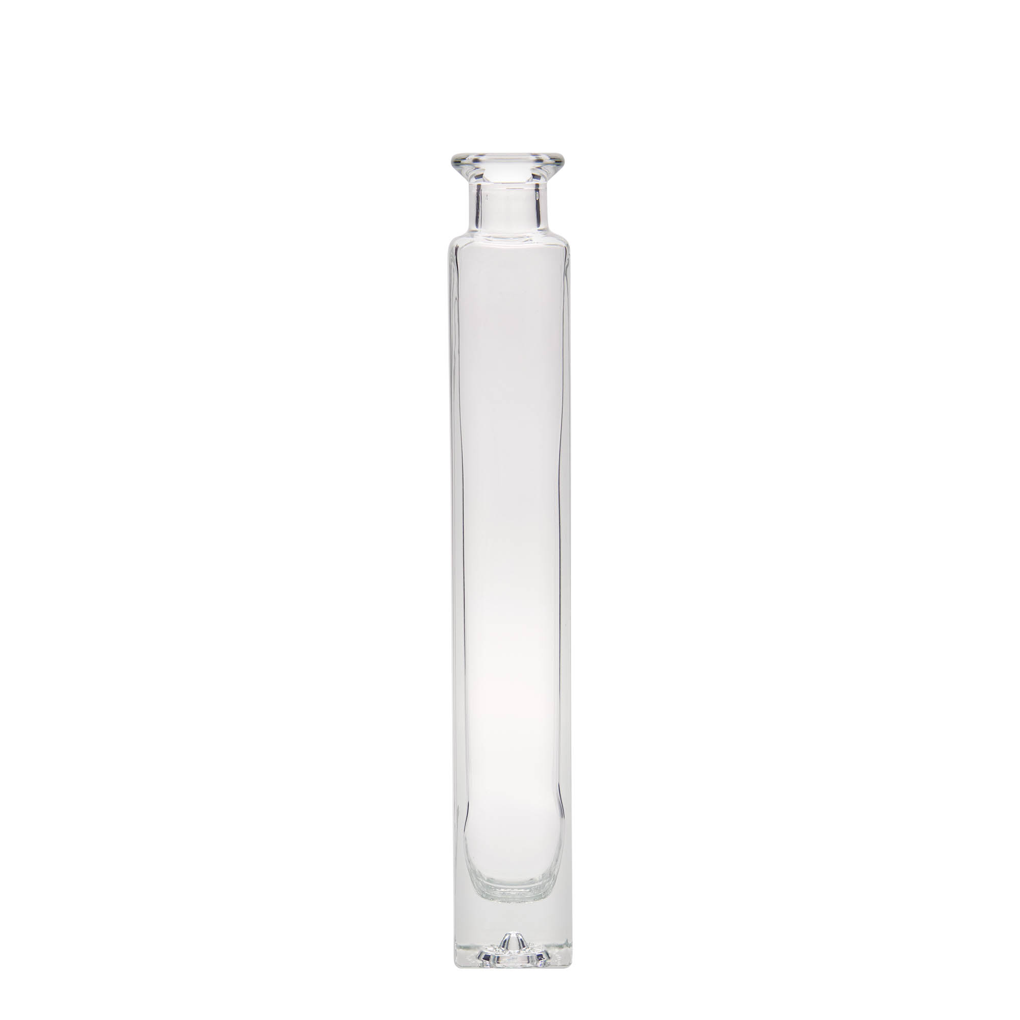 Bottiglia di vetro da 200 ml 'Tommy', quadrata, bocca: tappo in sughero Bottiglia di vetro da 200 ml 'Tommy', quadrata, bocca: tappo in sughero