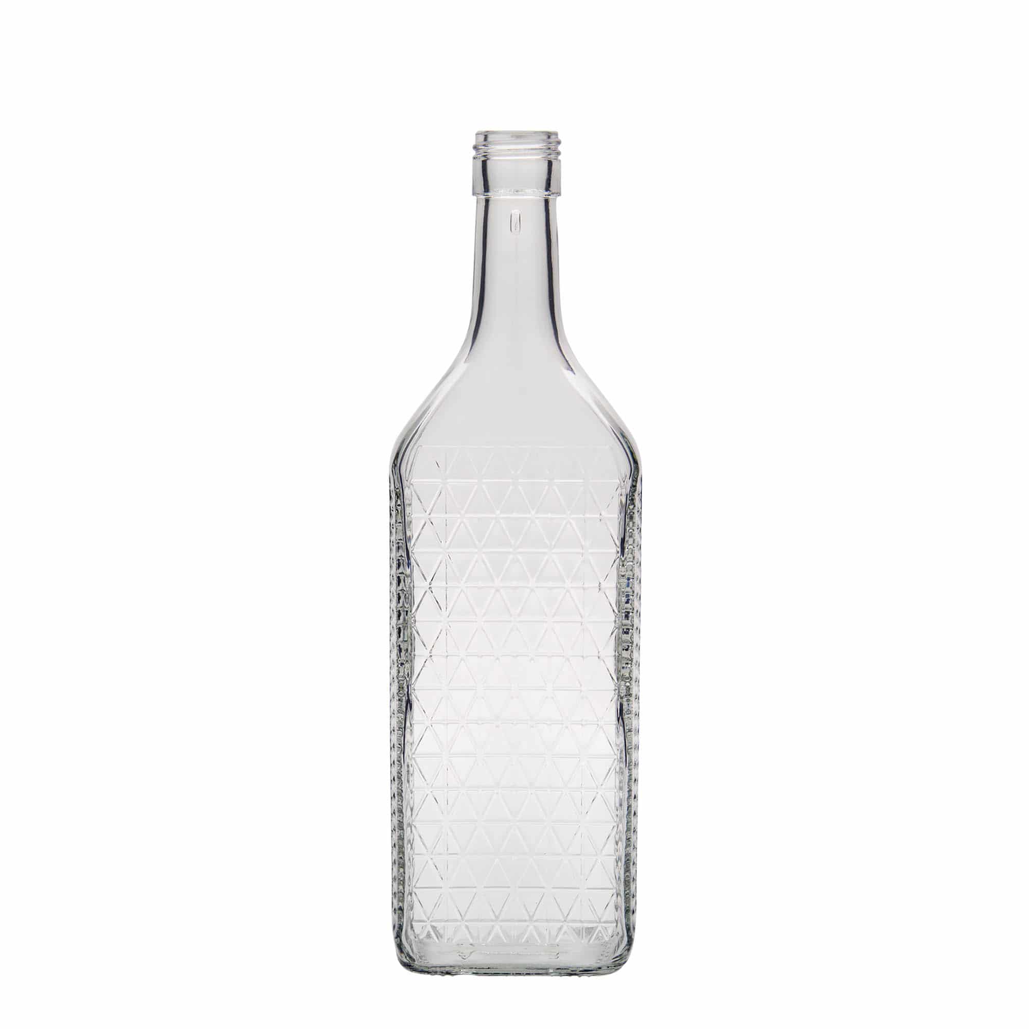 700 ml Bottiglia di vetro 'Caruso', rettangolare, imboccatura: PP 31,5 700 ml Bottiglia di vetro 'Caruso', rettangolare, imboccatura: PP 31,5