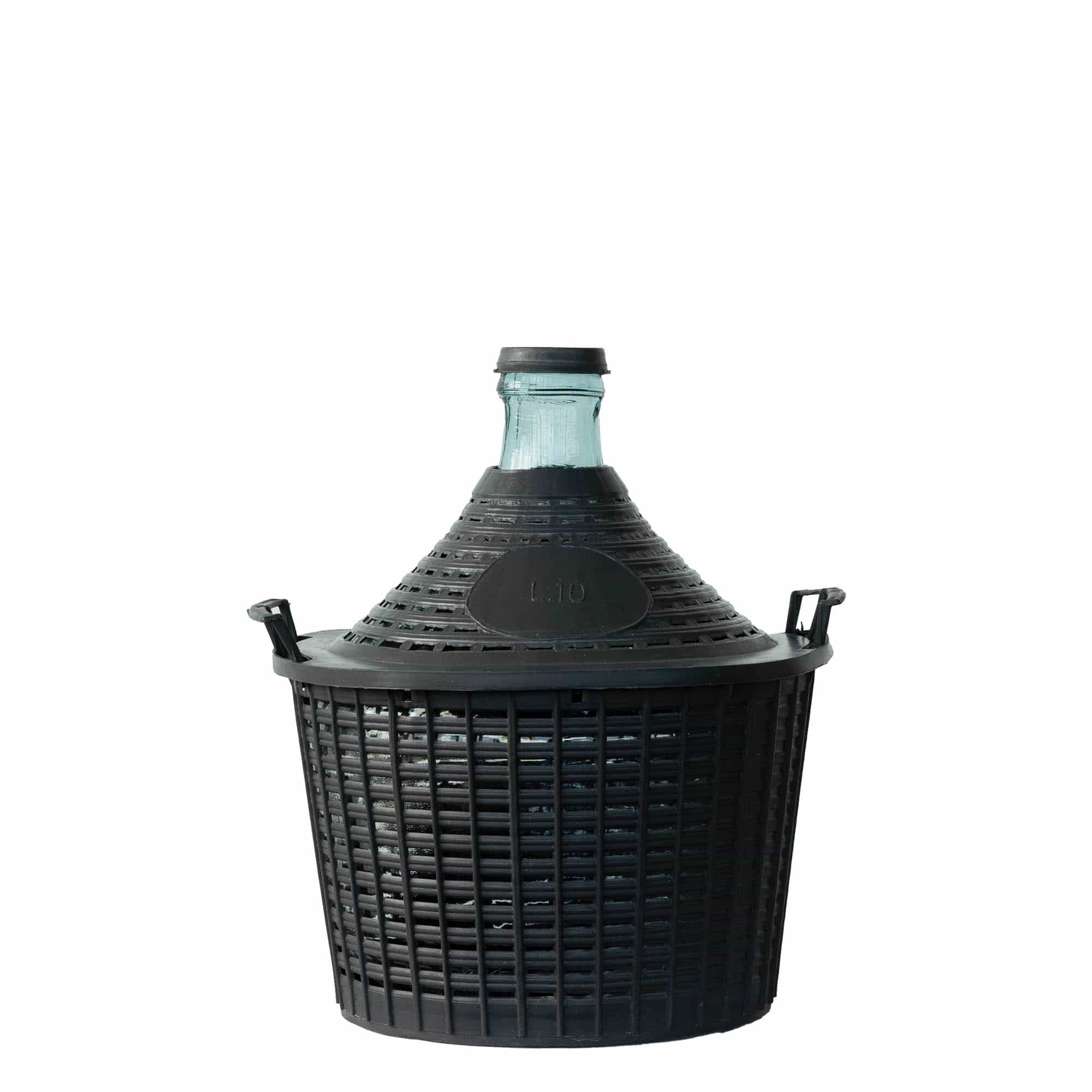 Bombola a palla da 10 l, collo stretto, vetro, bocca: coperchio a cappuccio