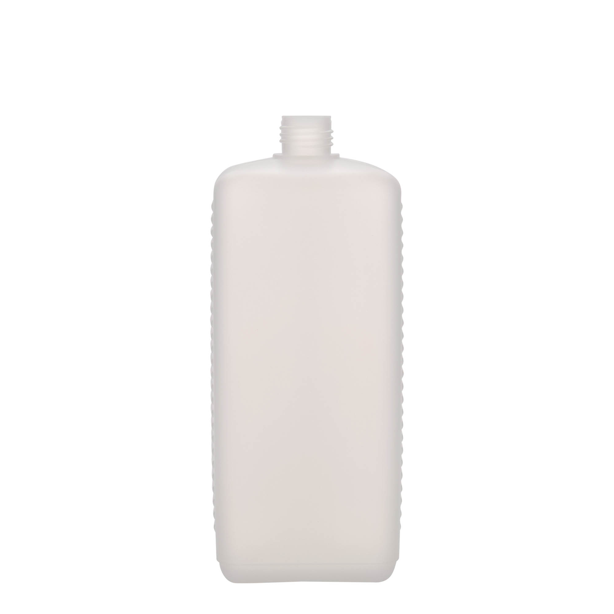 1.000 ml tanica rettangolare, plastica HDPE, naturale, bocca: DIN 25 EPE