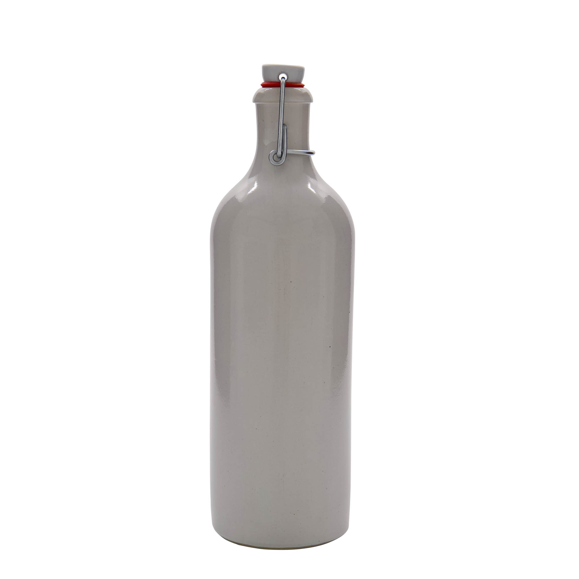 Boccale in terracotta da 750 ml, gres, bianco, bocca: chiusura a leva