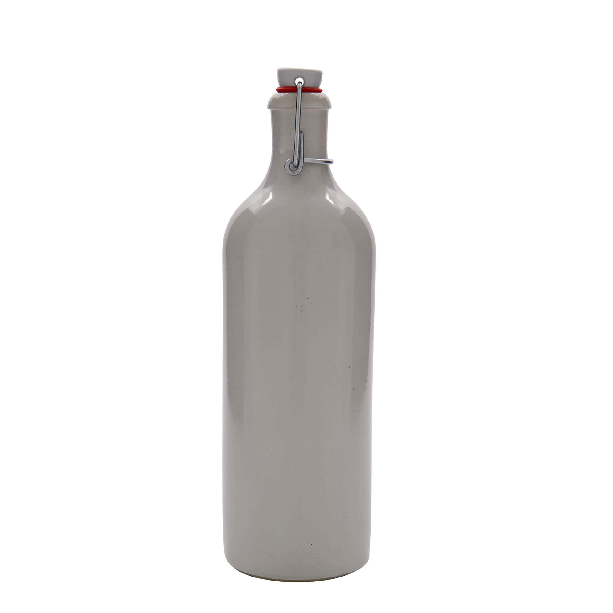 Boccale in terracotta da 750 ml, gres, bianco, bocca: chiusura a leva