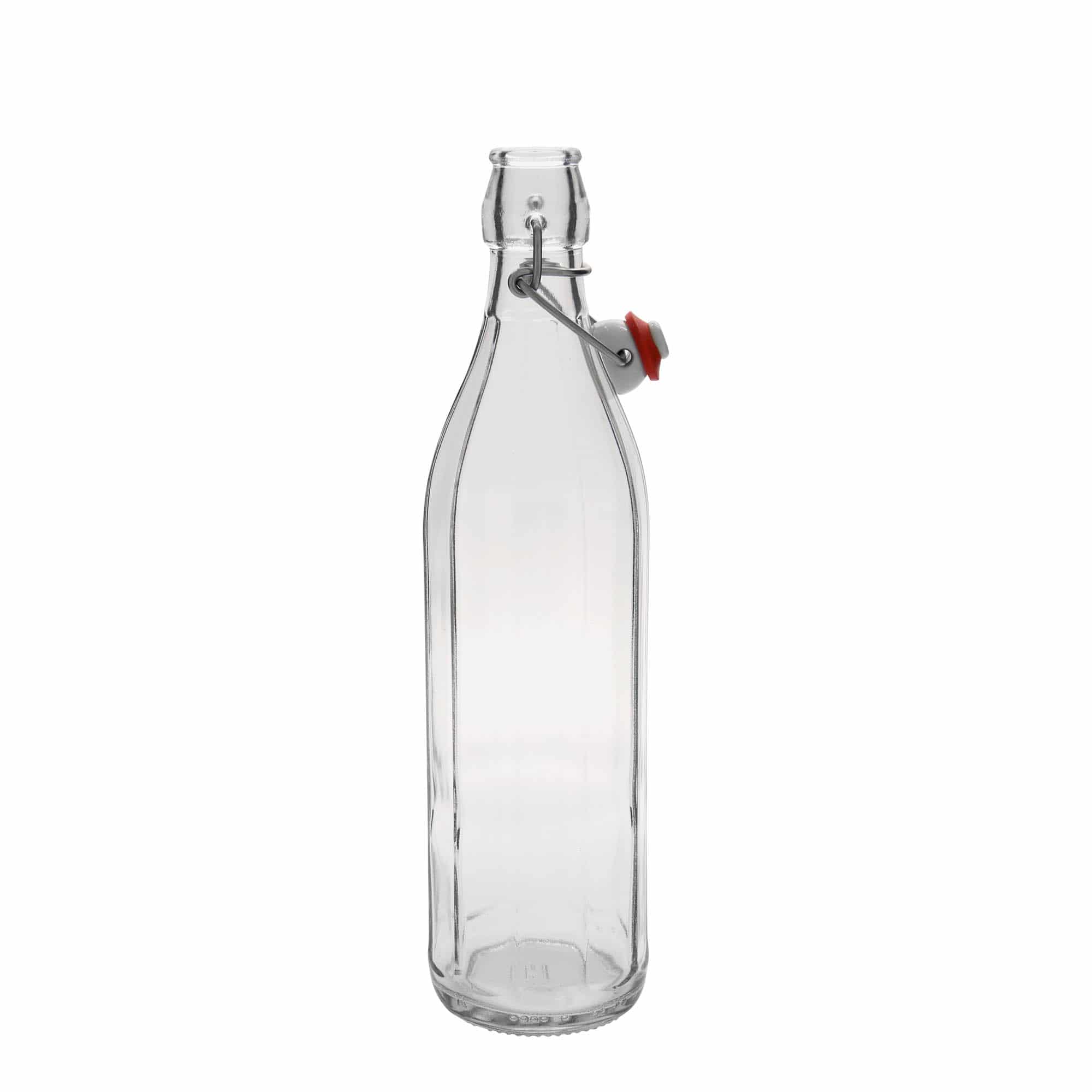 Bottiglia di vetro da 750 ml 'Bravo', a dieci lati, bocca: chiusura a leva