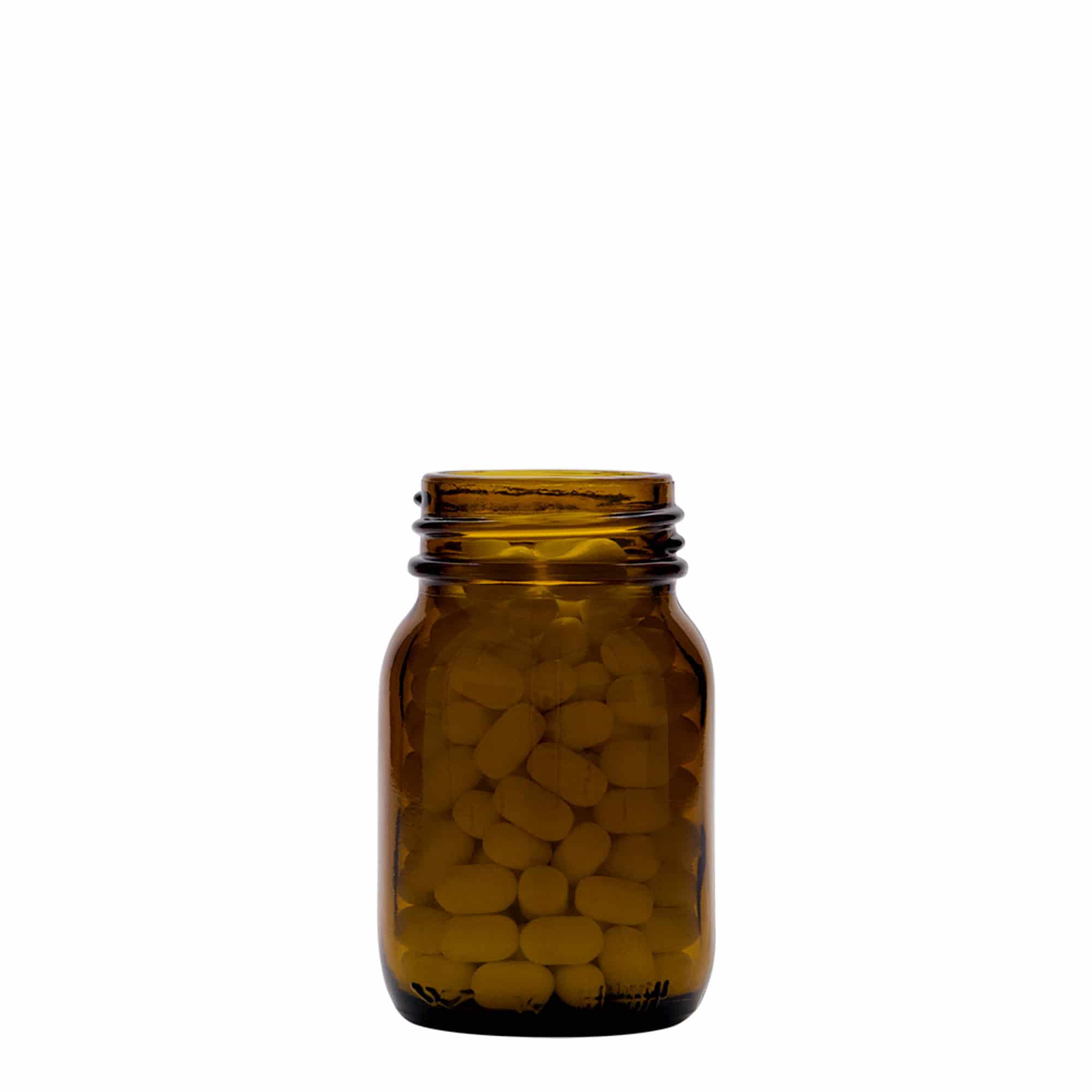75 ml Vetro a collo largo, marrone, bocca: DIN 40