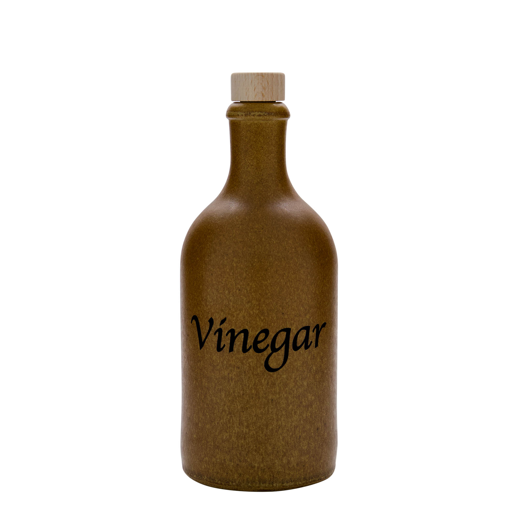 500 ml Bottiglia in ceramica, motivo: Vinegar, ceramica grès, marrone-cristallo, imboccatura: fascetta