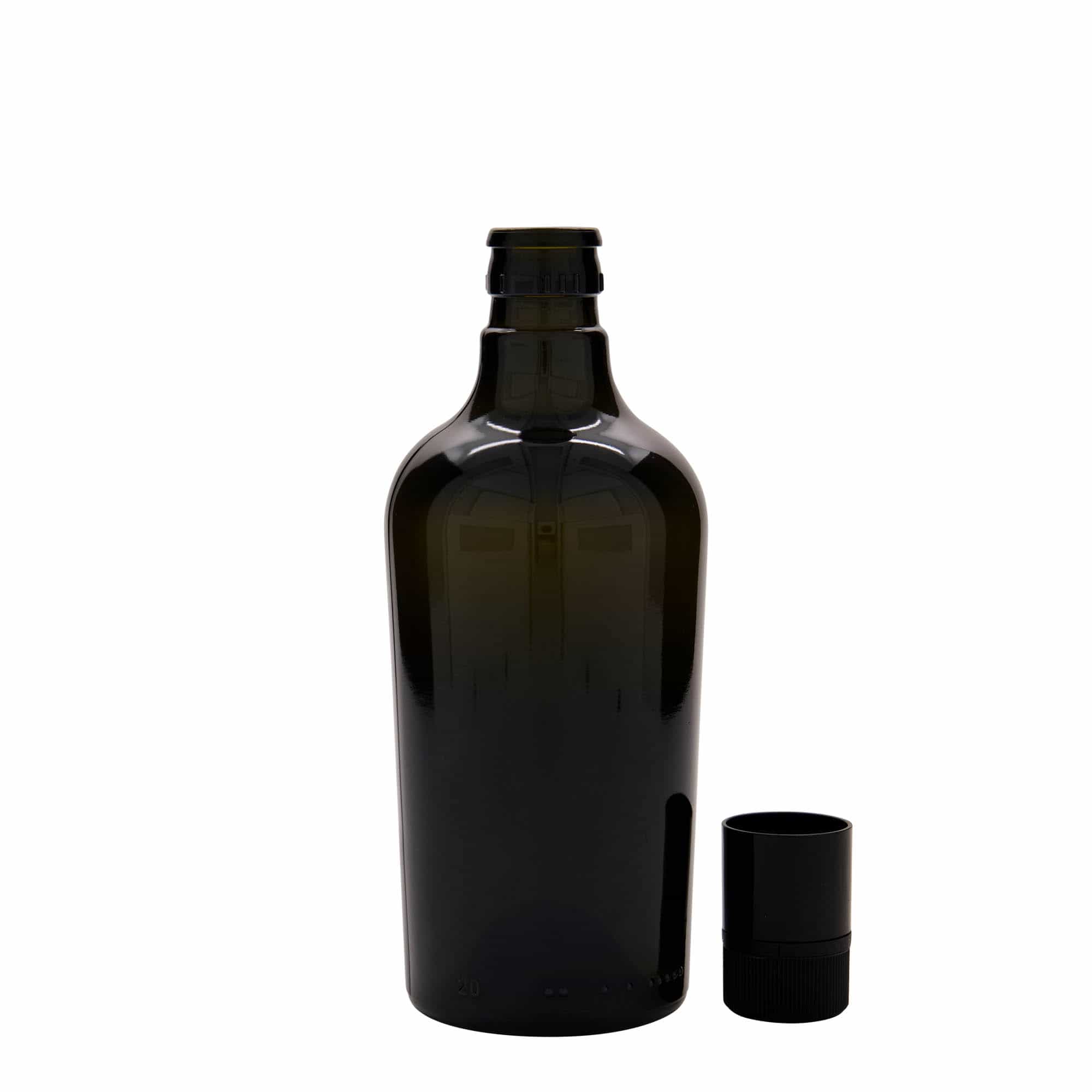 500 ml Bottiglia olio/aceto 'Oleum', vetro, verde antico, imboccatura: DOP