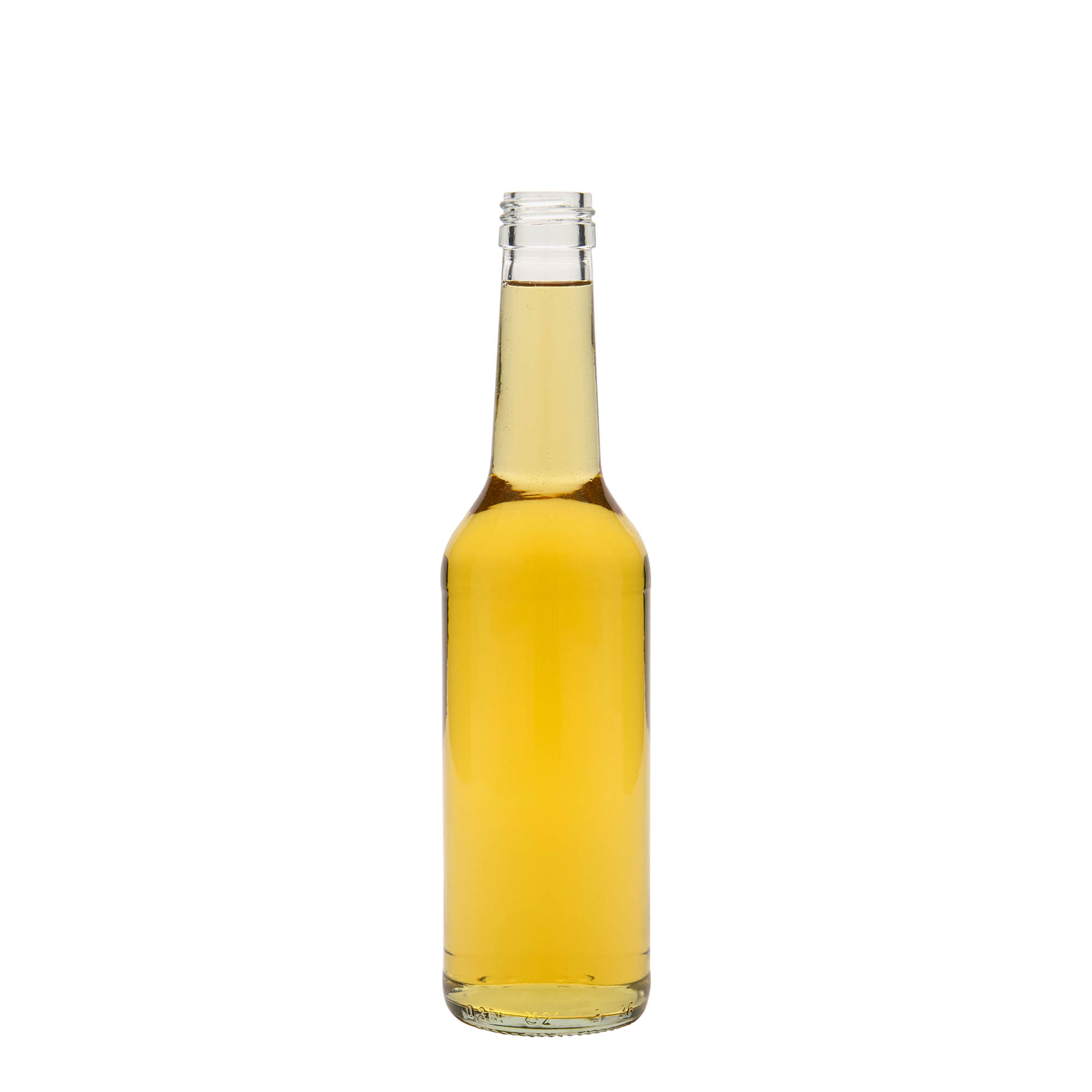 Bottiglia di vetro da 350 ml a collo dritto, bocca: PP 28