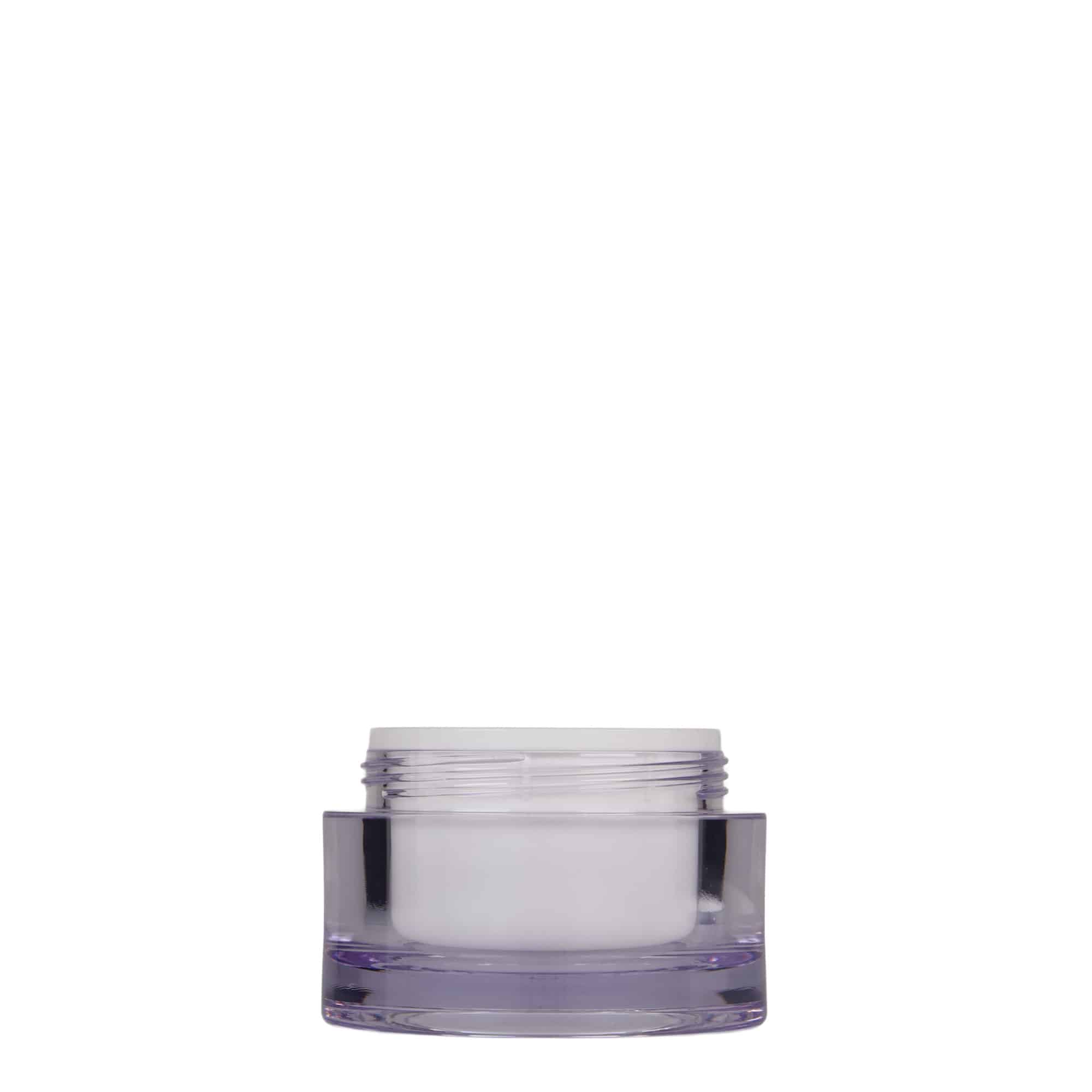 50 ml Contenitore cosmetico, plastica SAN, bianco, imboccatura: a vite