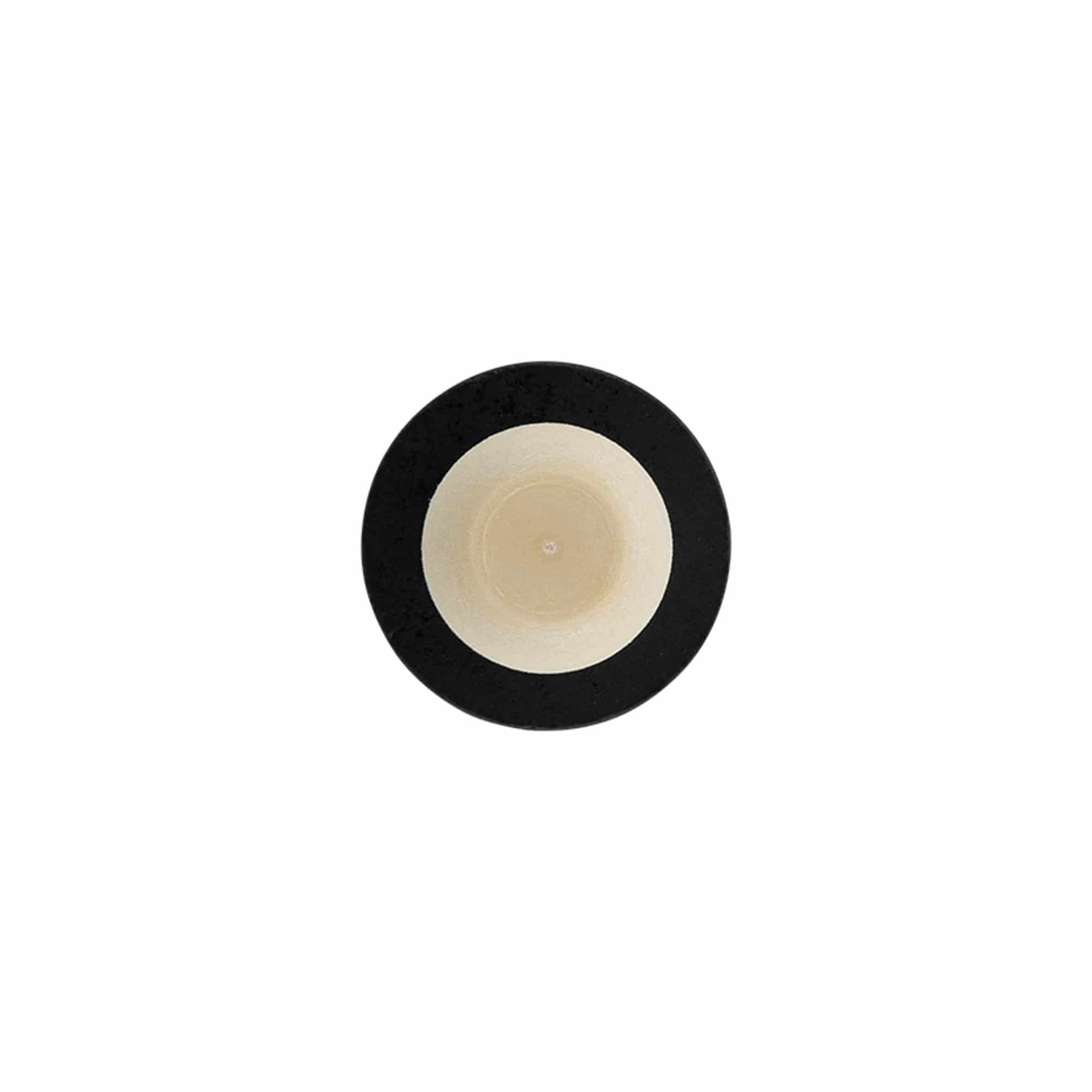 Tappo a vite 19 mm, legno/plastica, nero, per bocca: sughero Tappo a vite 19 mm, legno/plastica, nero, per bocca: sughero