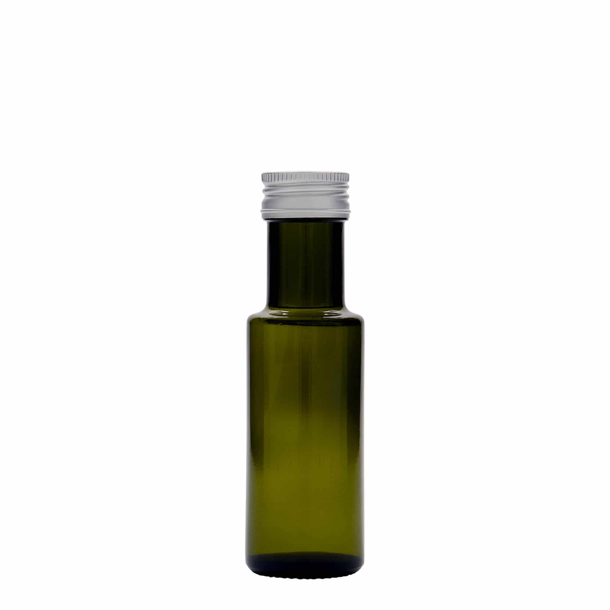 Bottiglia di vetro da 100 ml 'Dorica', verde antico, bocca: PP 31,5