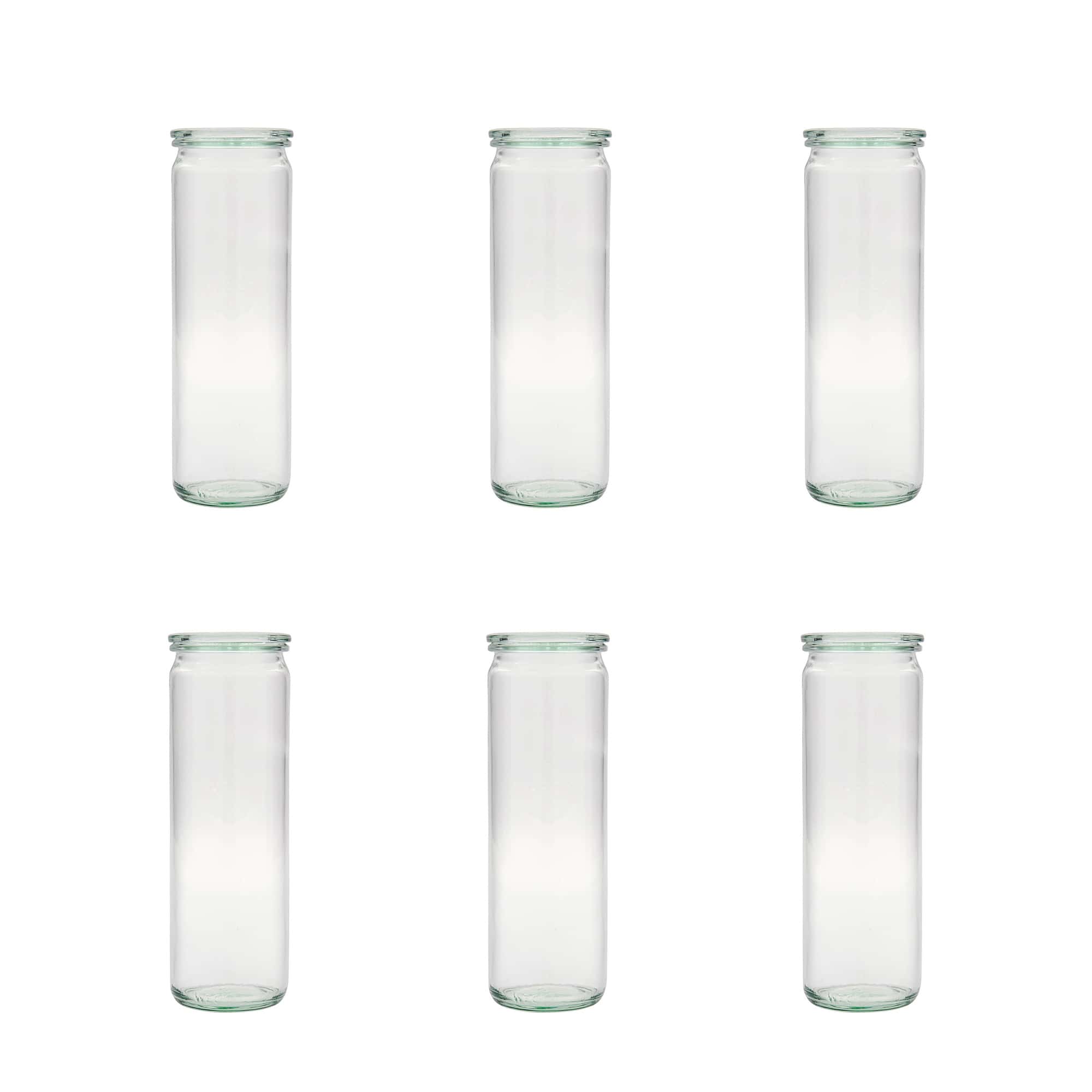 6x 600 ml WECK barattolo cilindrico con coperchio in vetro RR 60