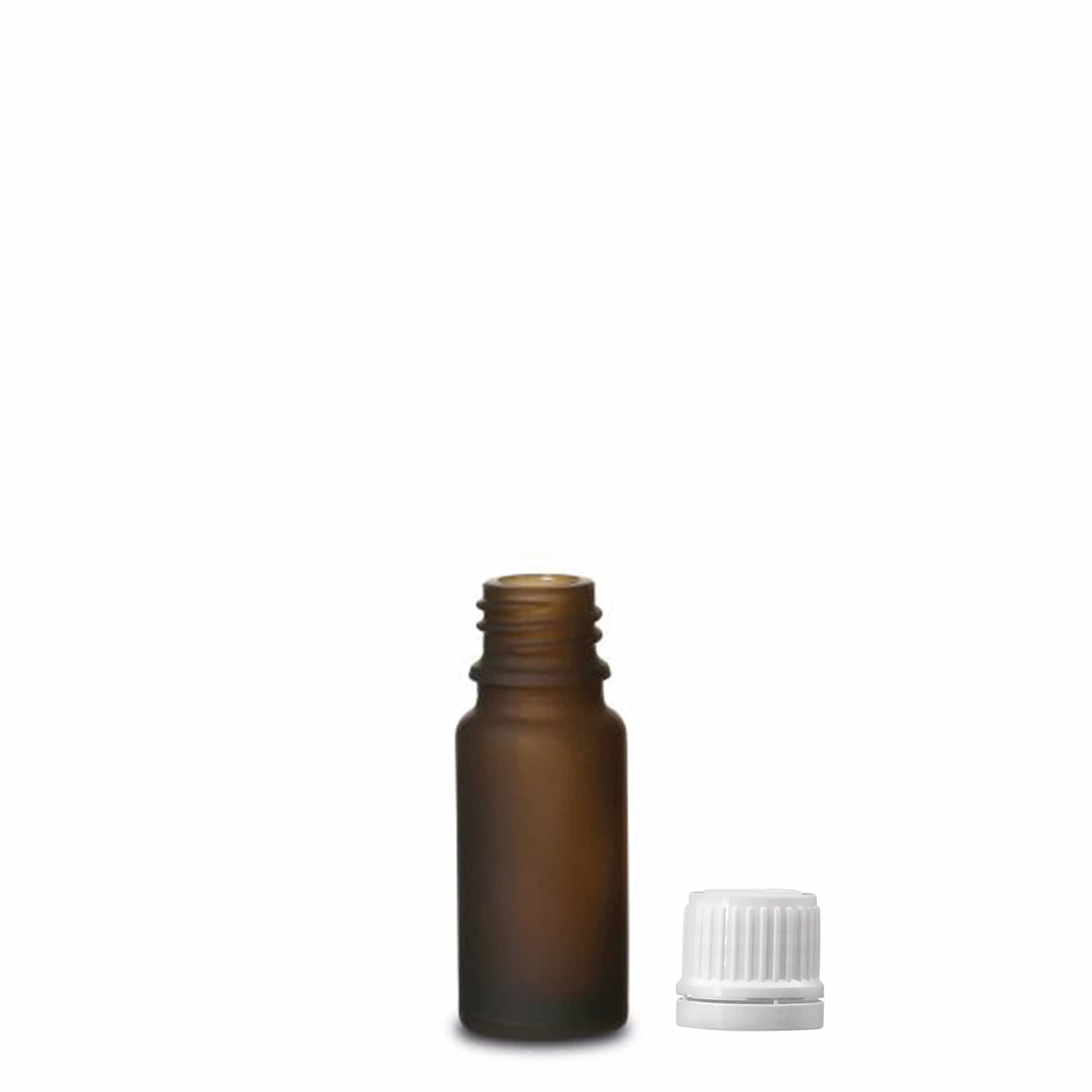 10 ml flacone medico, vetro, marrone satinato, bocca: DIN 18