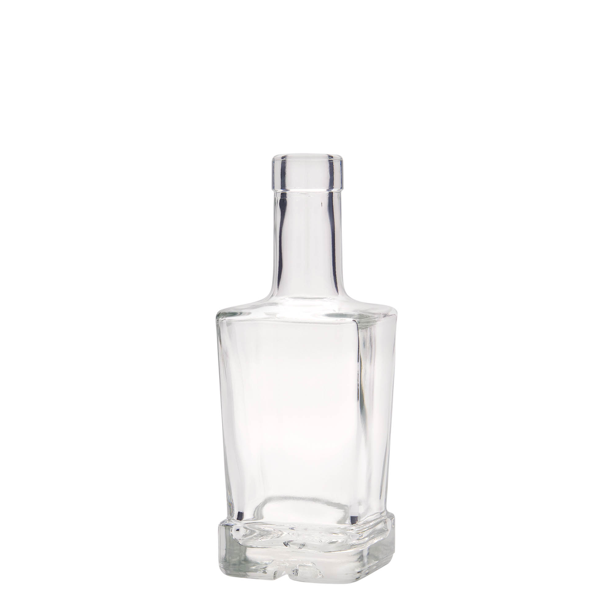 Bottiglia di vetro da 250 ml 'Rene', quadrata, bocca: sughero Bottiglia di vetro da 250 ml 'Rene', quadrata, bocca: sughero