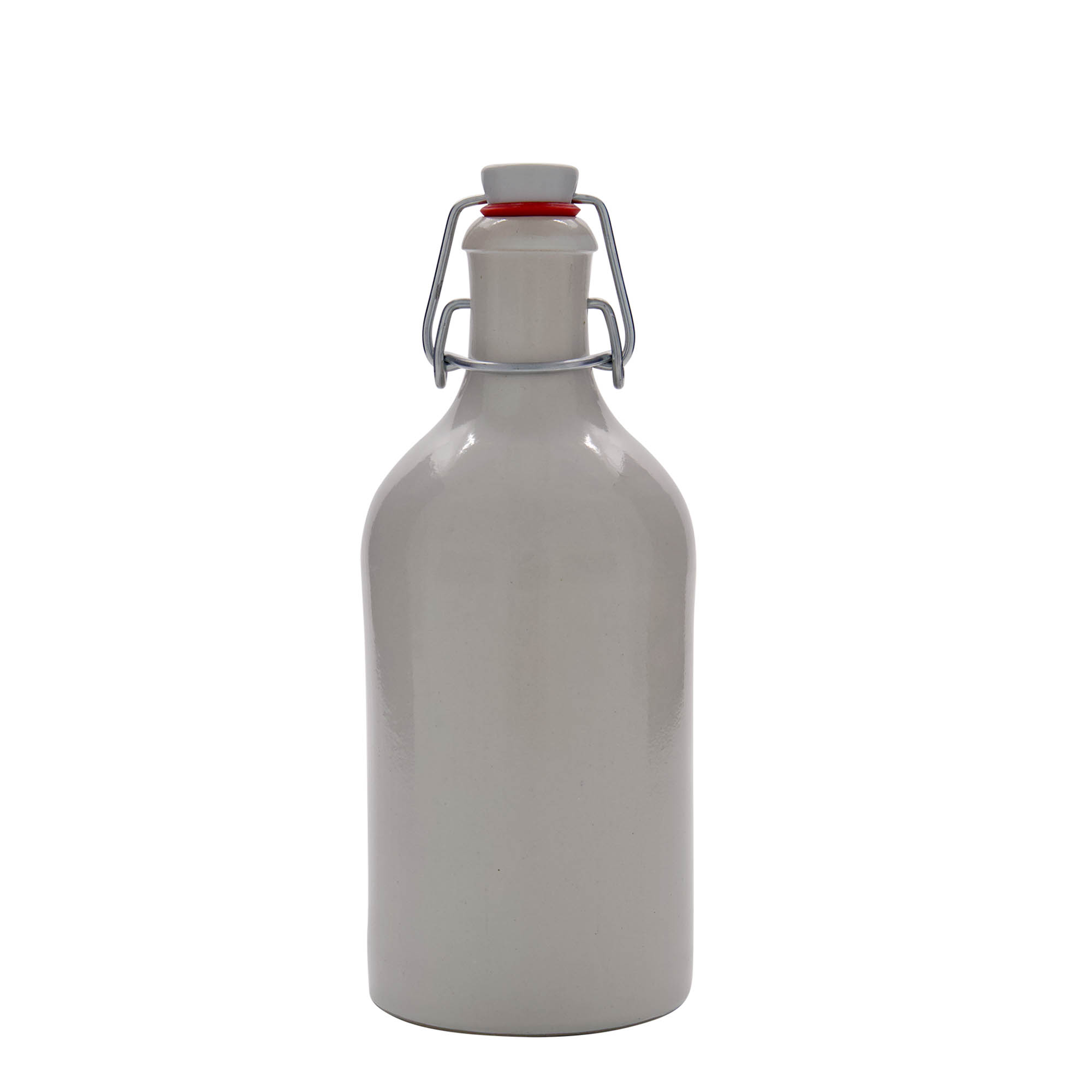 Boccale da 500 ml, gres, bianco, bocca: chiusura a gancio