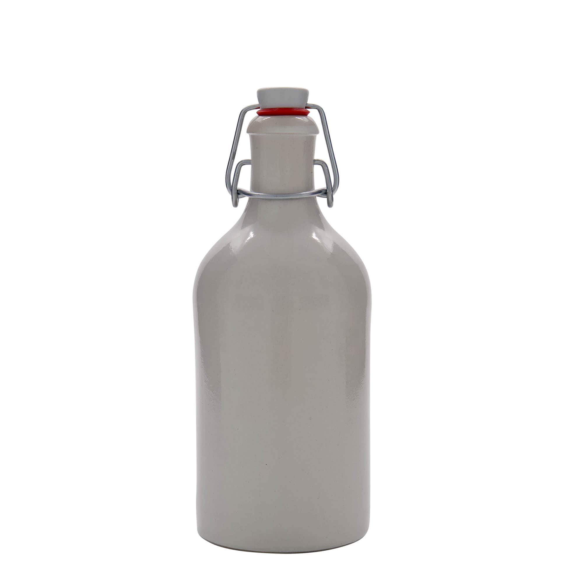 Boccale da 500 ml, gres, bianco, bocca: chiusura a gancio