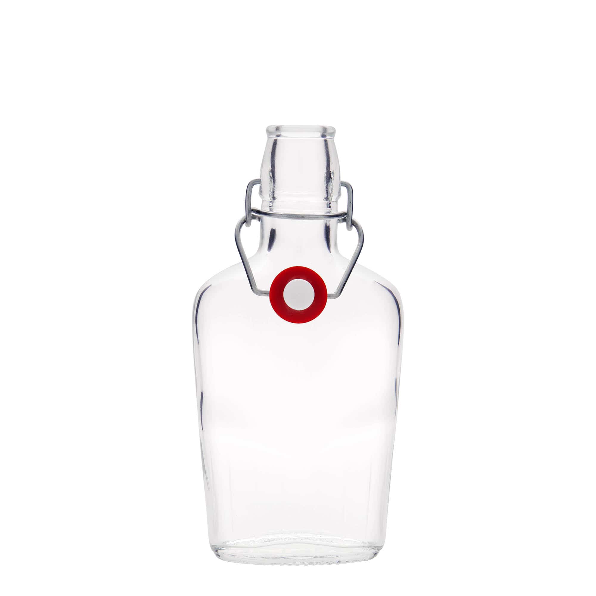 250 ml Bottiglia di vetro 'Fiaschetta', ovale, imboccatura: tappo meccanico