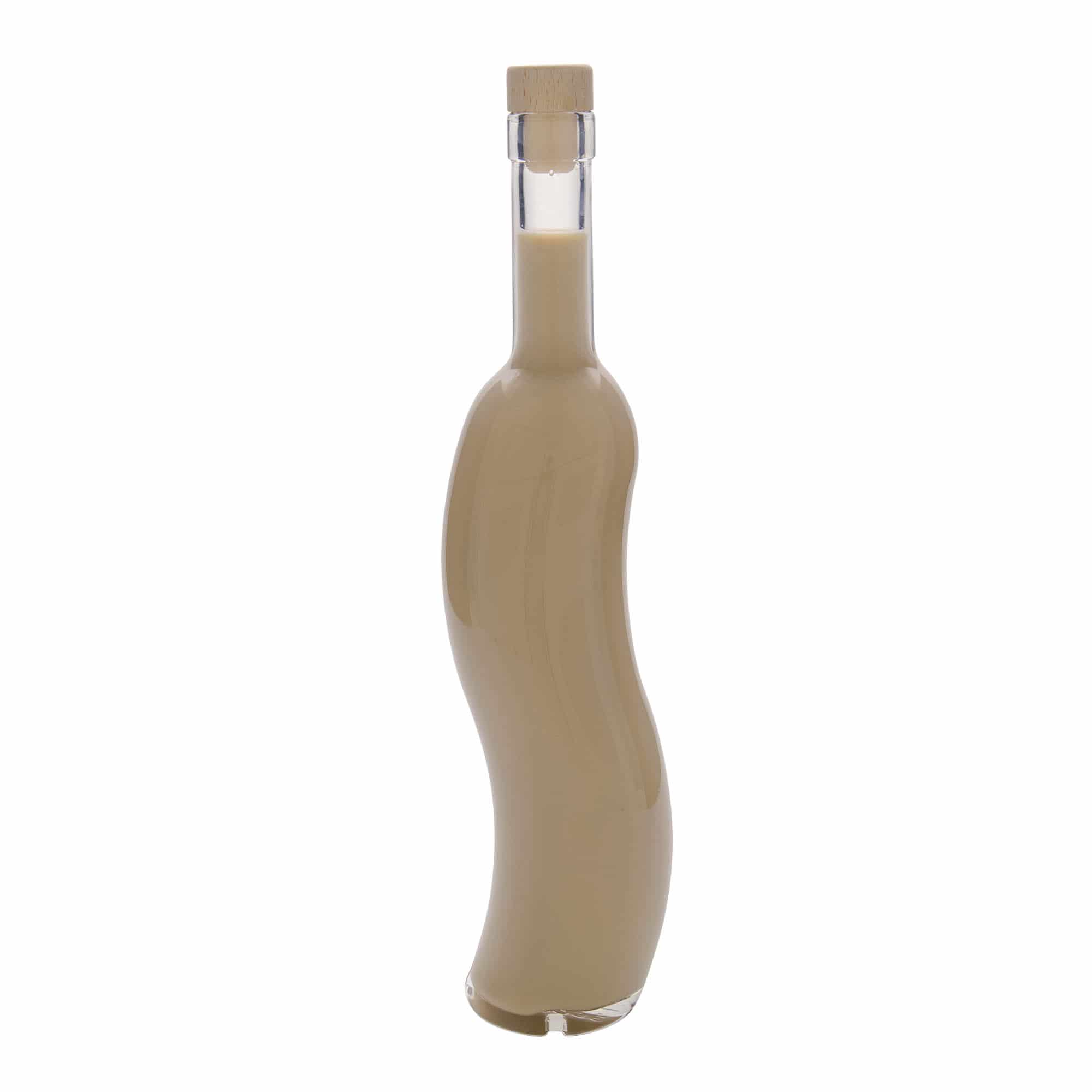 500 ml Bottiglia di vetro 'La-Ola', semicircolare, imboccatura: fascetta