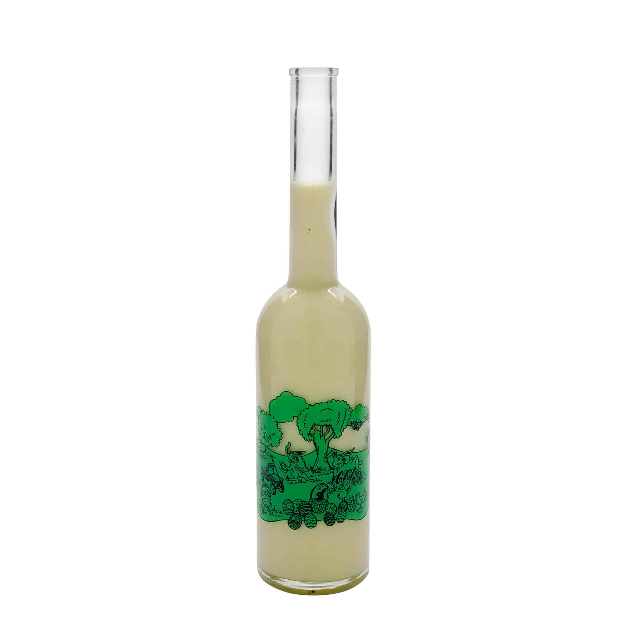 Bottiglia di vetro 500 ml 'Opera', motivo: Buona Pasqua, bocca: tappo di sughero Bottiglia di vetro 500 ml 'Opera', motivo: Buona Pasqua, bocca: tappo di sughero