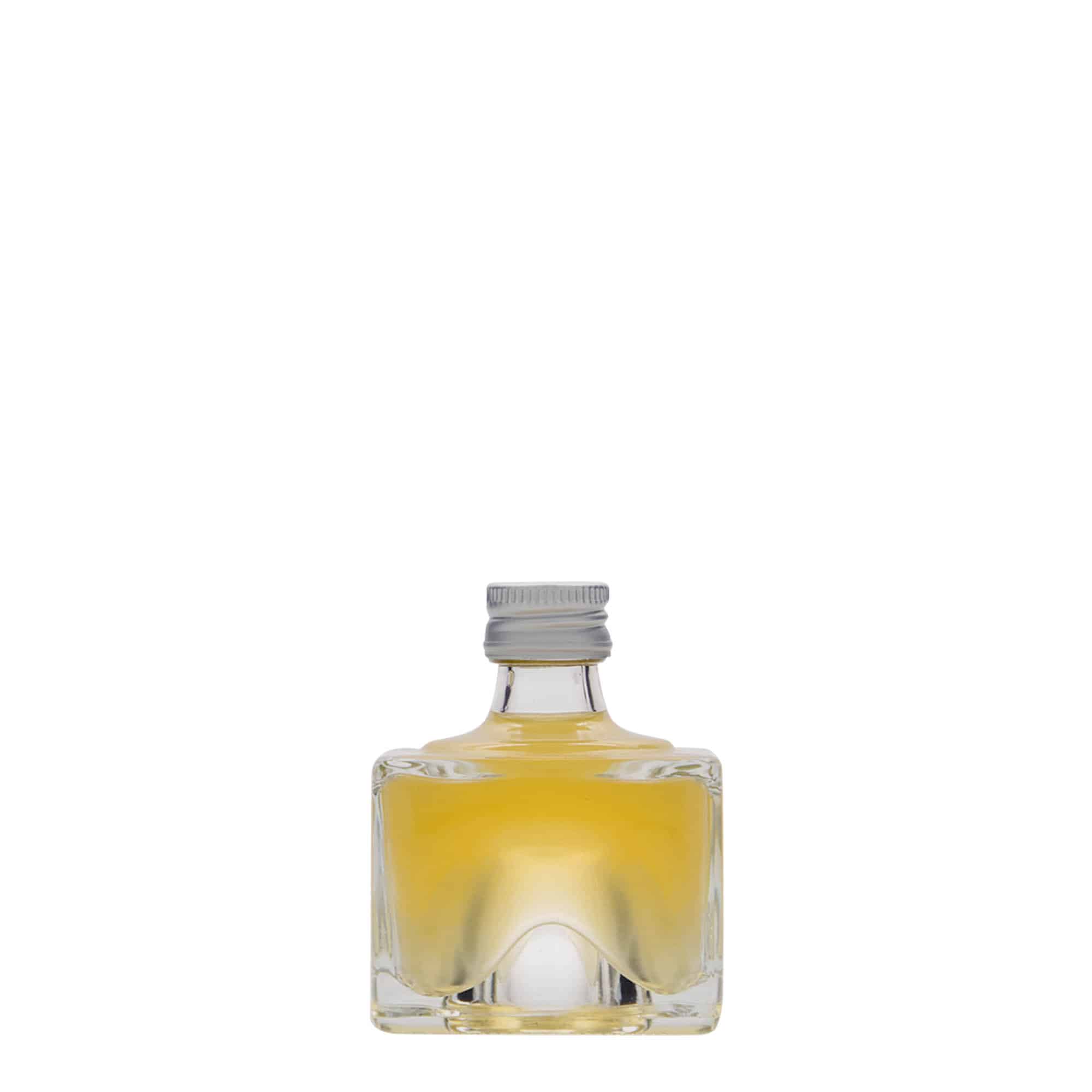 Bottiglia di vetro da 40 ml 'Cocolores', quadrata, bocca: PP 18