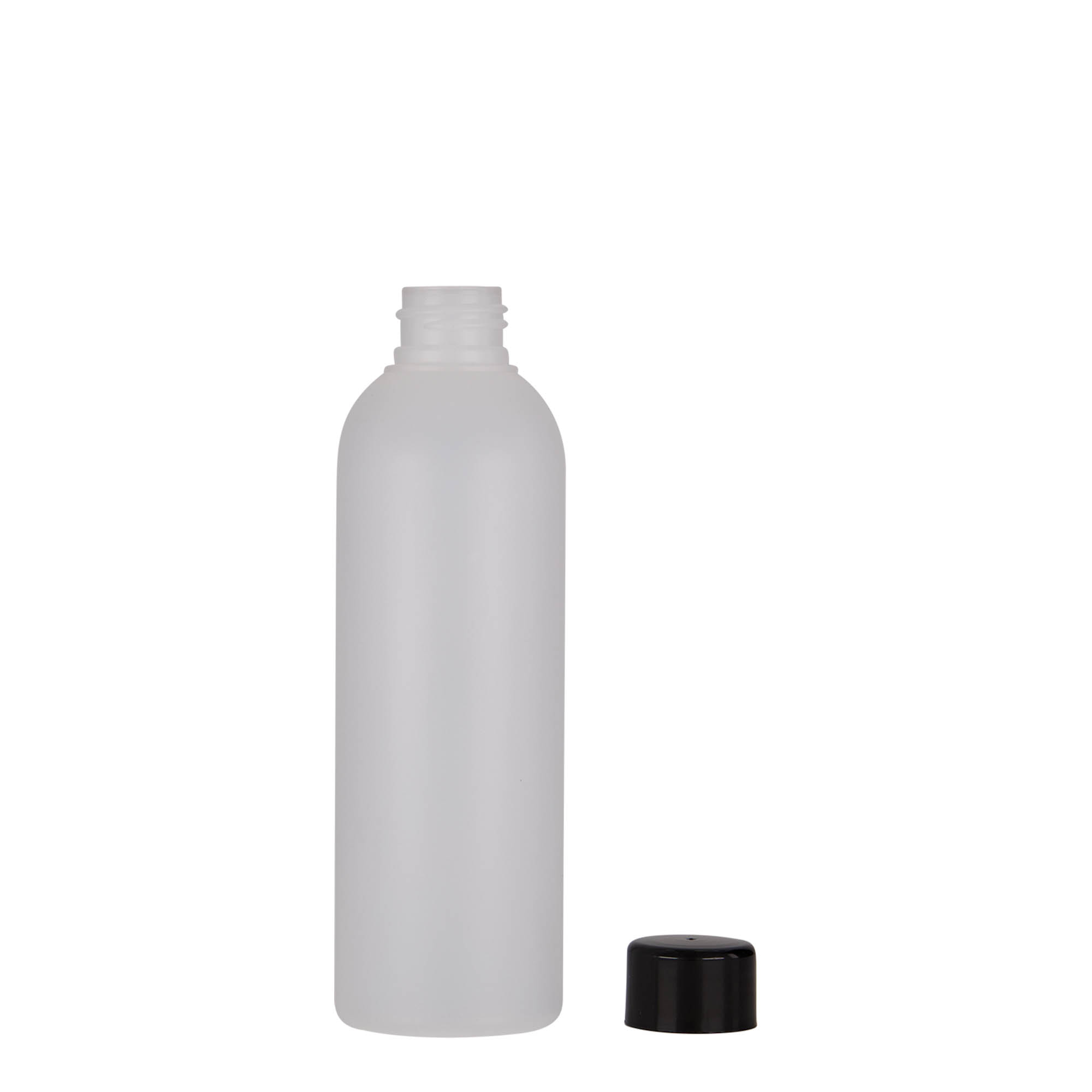 Bottiglia in plastica da 200 ml 'Tuffy', HDPE, naturale, bocca: 24/410 Bottiglia in plastica da 200 ml 'Tuffy', HDPE, naturale, bocca: 24/410