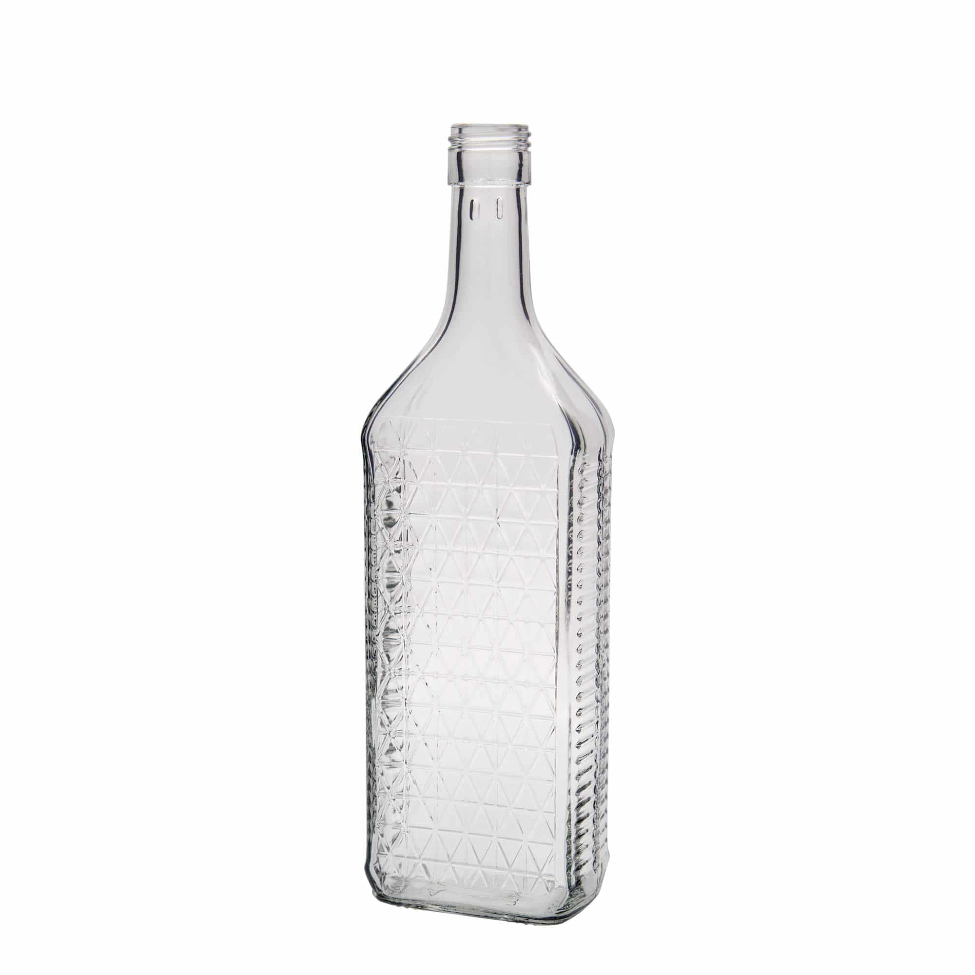 700 ml Bottiglia di vetro 'Caruso', rettangolare, imboccatura: PP 31,5