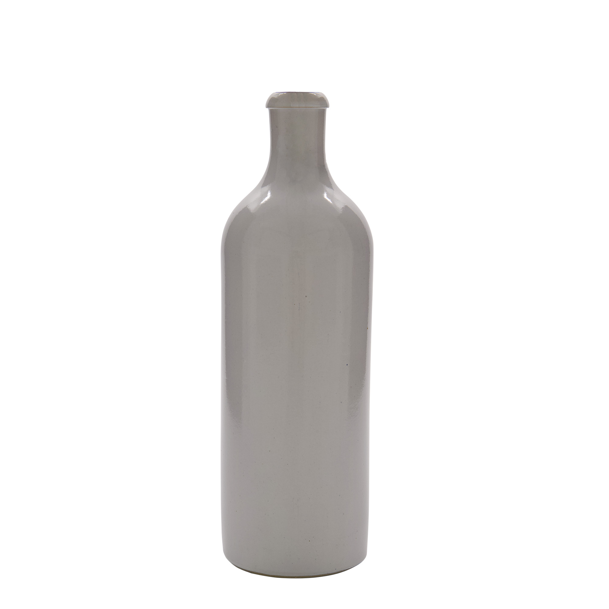 750 ml Bottiglia in ceramica, ceramica grès, bianco, imboccatura: chiusura asta