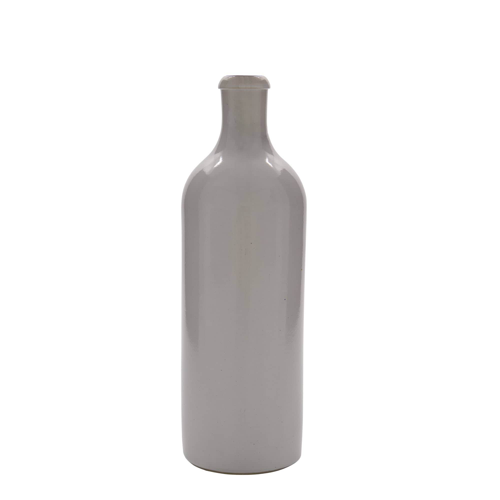 Boccale in terracotta da 750 ml, gres, bianco, bocca: chiusura a leva