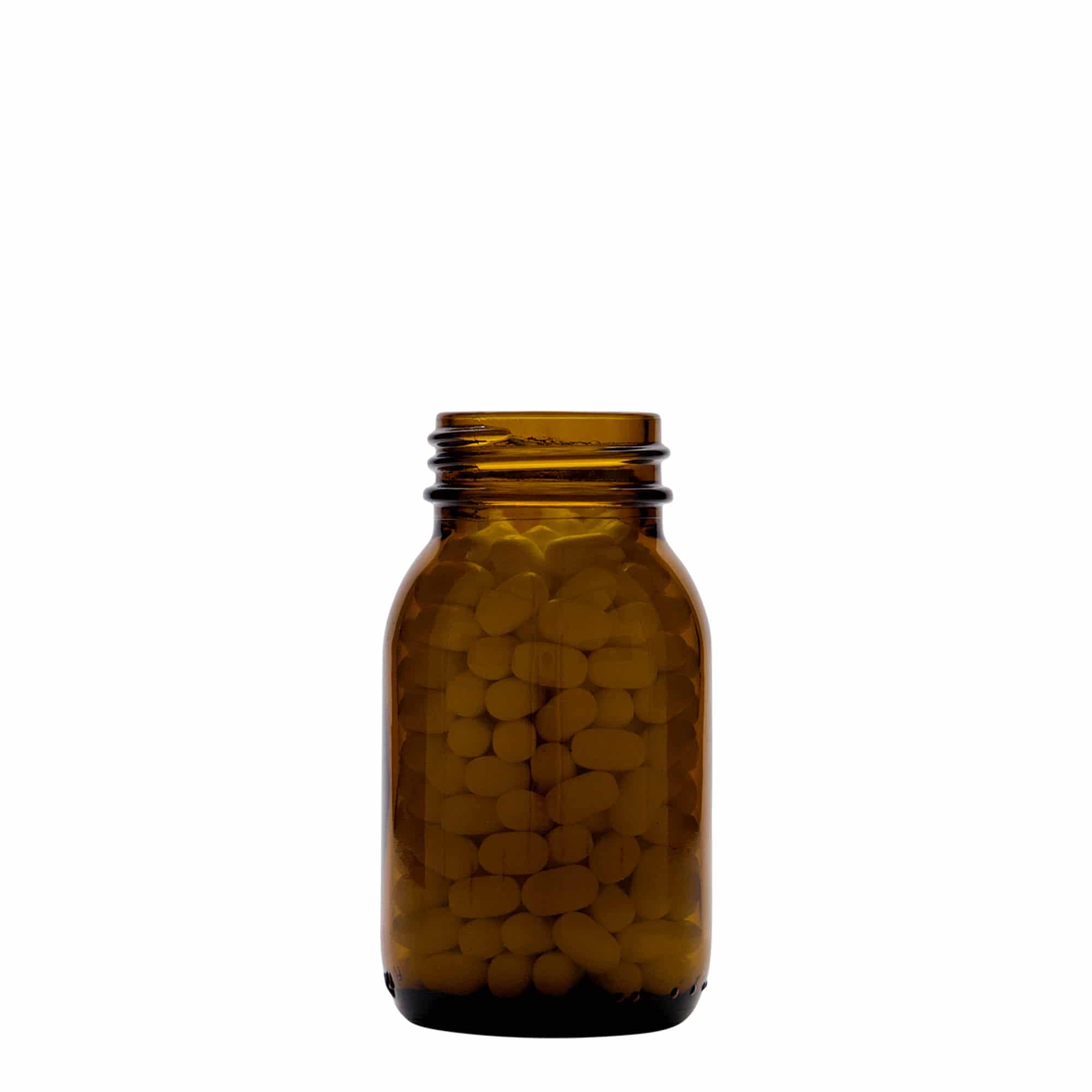125 ml barattolo a bocca larga, marrone, bocca: DIN 40