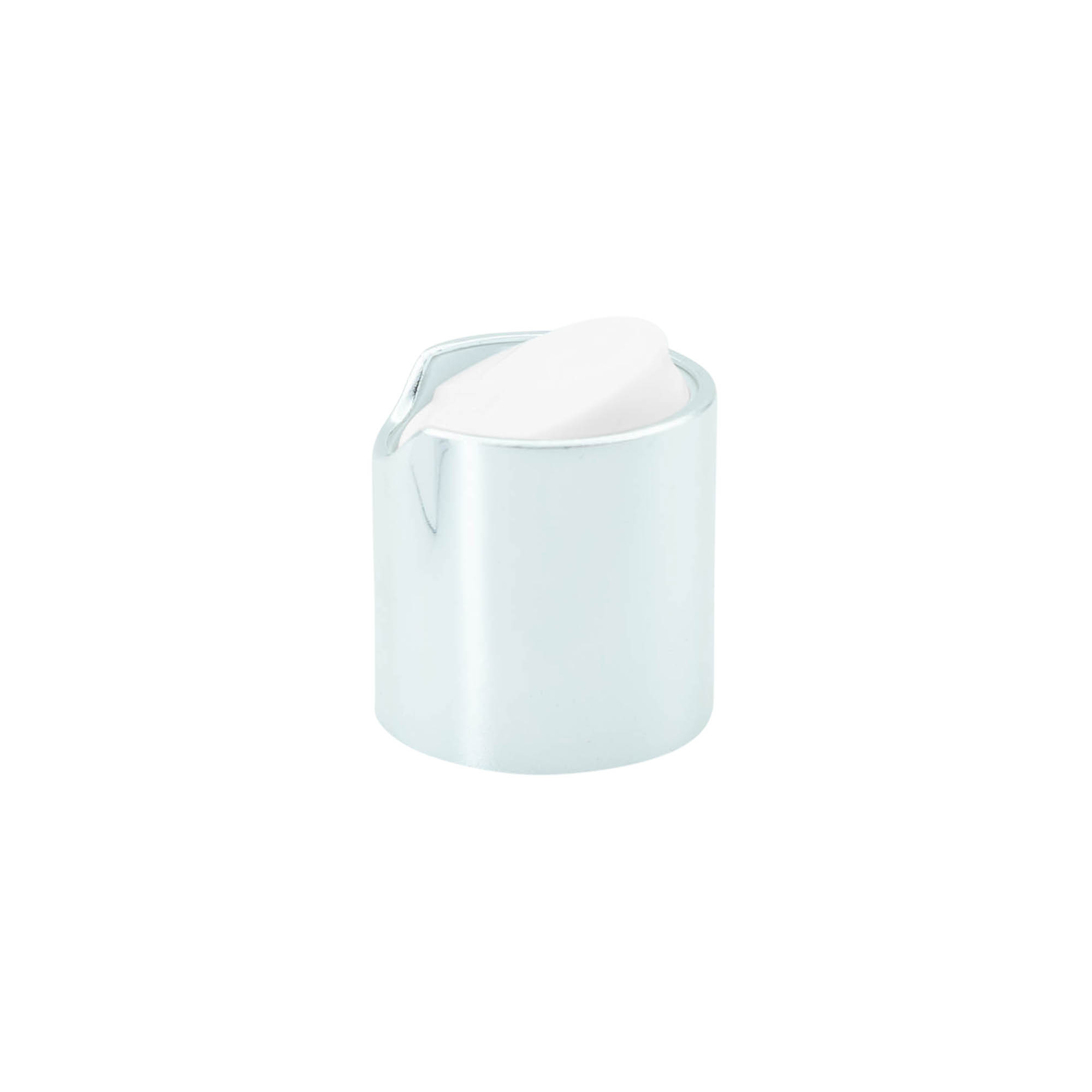 Tappo a vite Disc Top, plastica PP, argento, per bocca: 24/410 Tappo a vite Disc Top, plastica PP, argento, per bocca: 24/410
