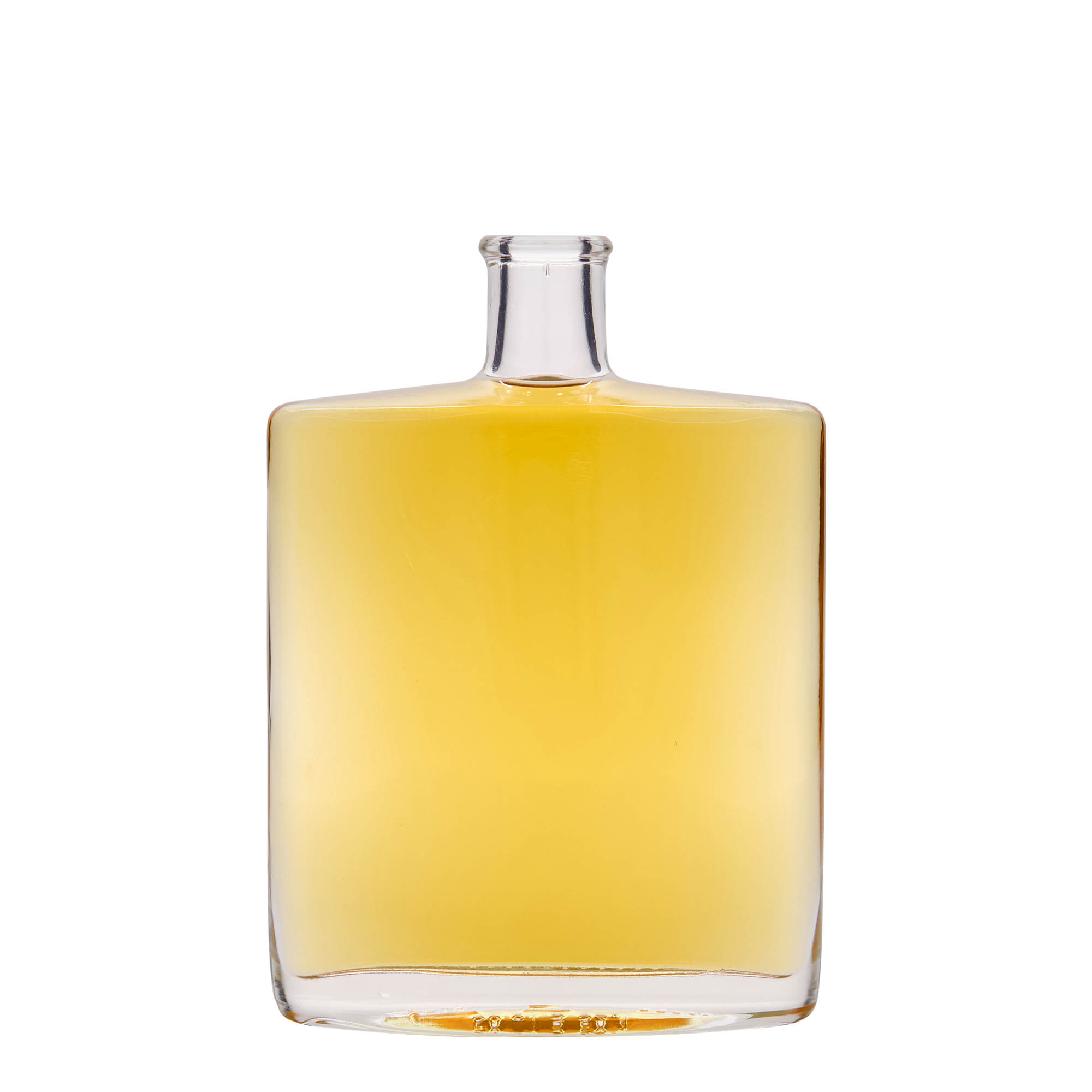 Bottiglia di vetro da 500 ml 'Zorbas', ovale, bocca: sughero Bottiglia di vetro da 500 ml 'Zorbas', ovale, bocca: sughero