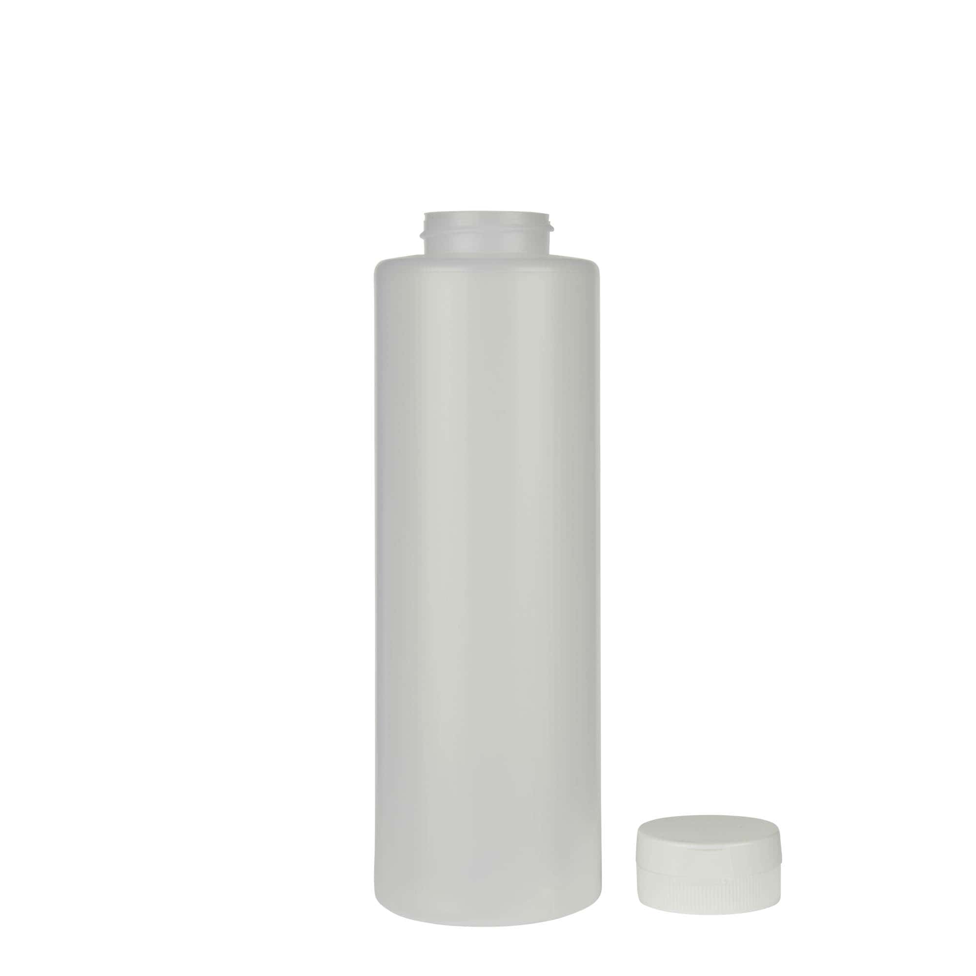 500 ml Bottiglia per salse, plastica LDPE, naturale, imboccatura: 38/400