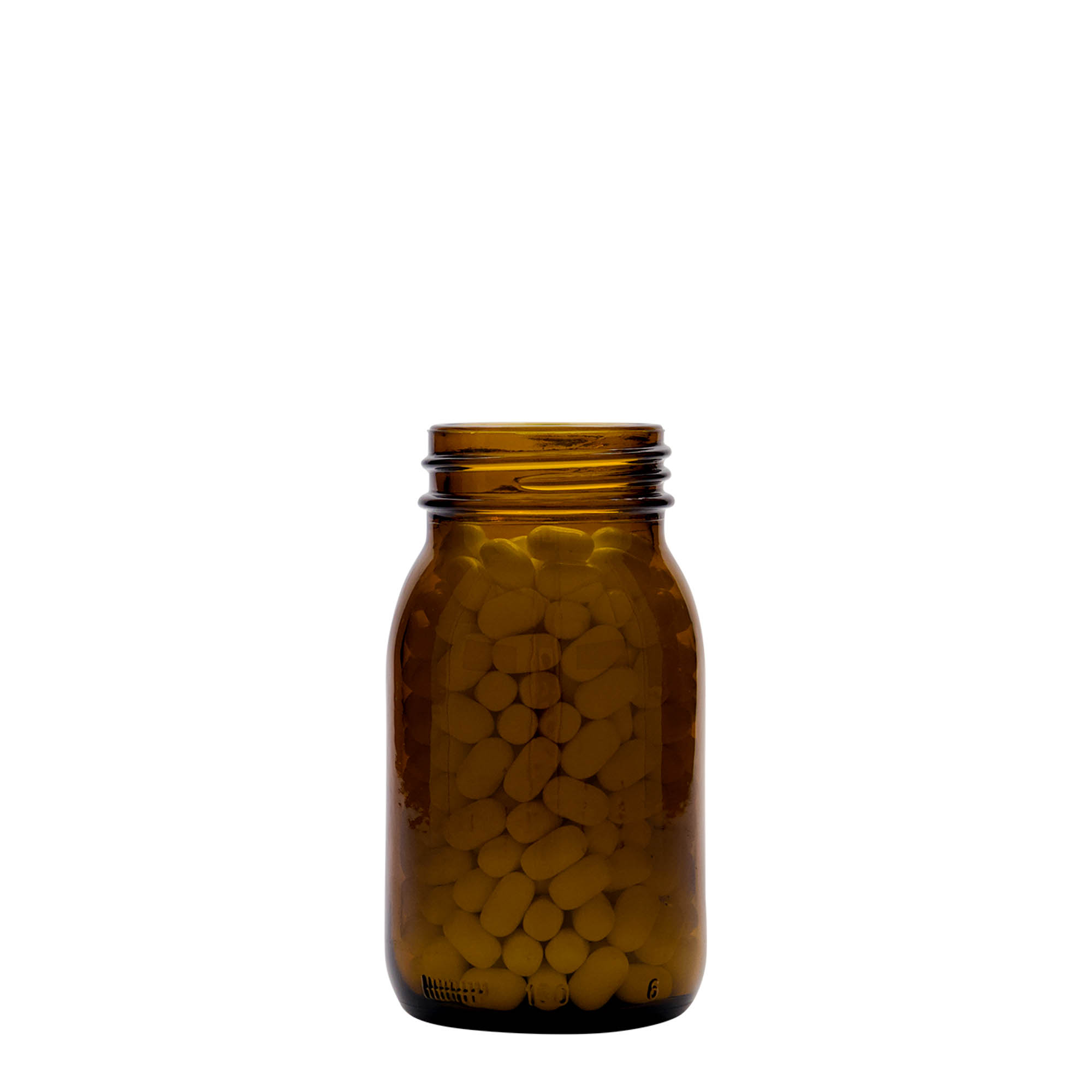 150 ml barattolo a bocca larga, marrone, bocca: DIN 45