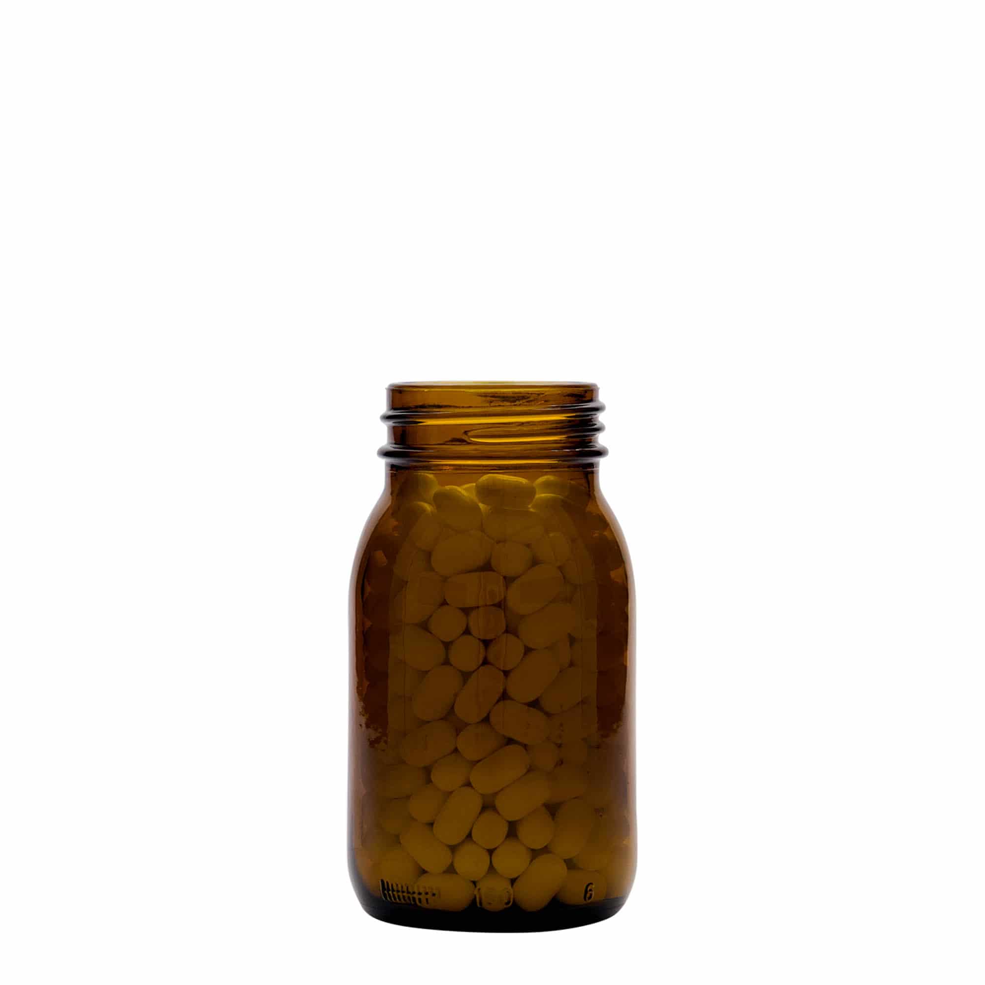 150 ml barattolo a bocca larga, marrone, bocca: DIN 45