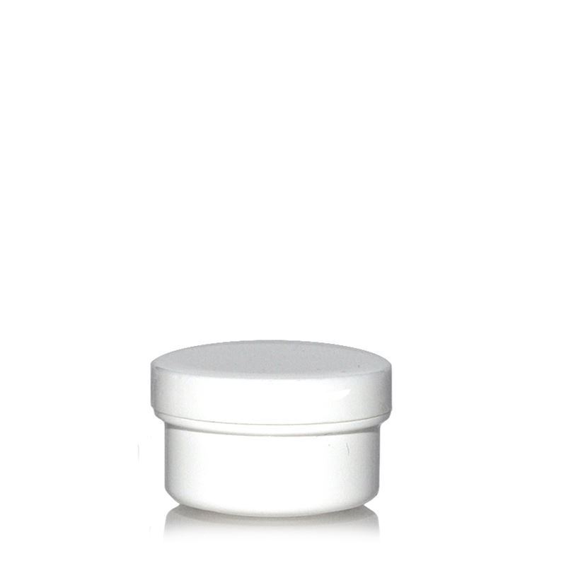 6 ml Contenitore cosmetico 'White Line', plastica PP, bianco, imboccatura: a vite