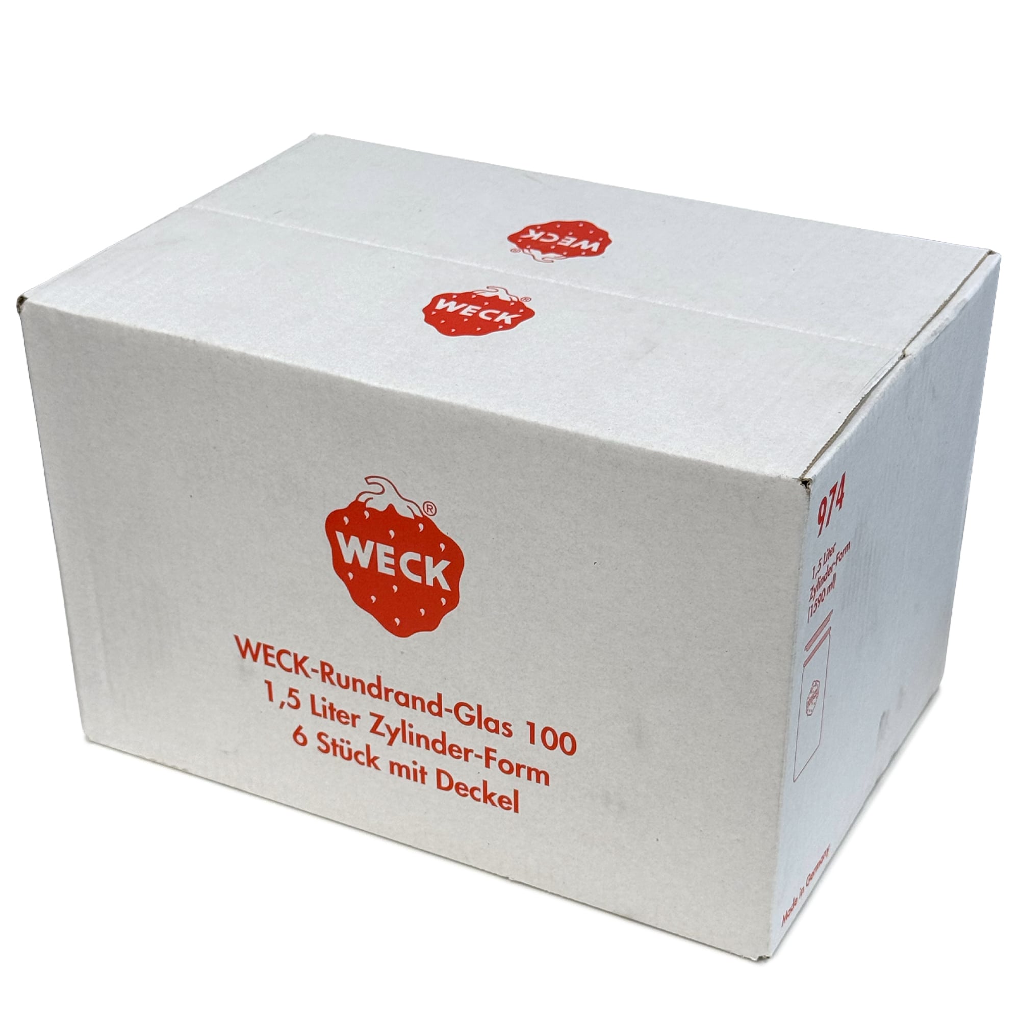 6x 1575 ml WECK barattolo cilindrico con coperchio in vetro RR 100