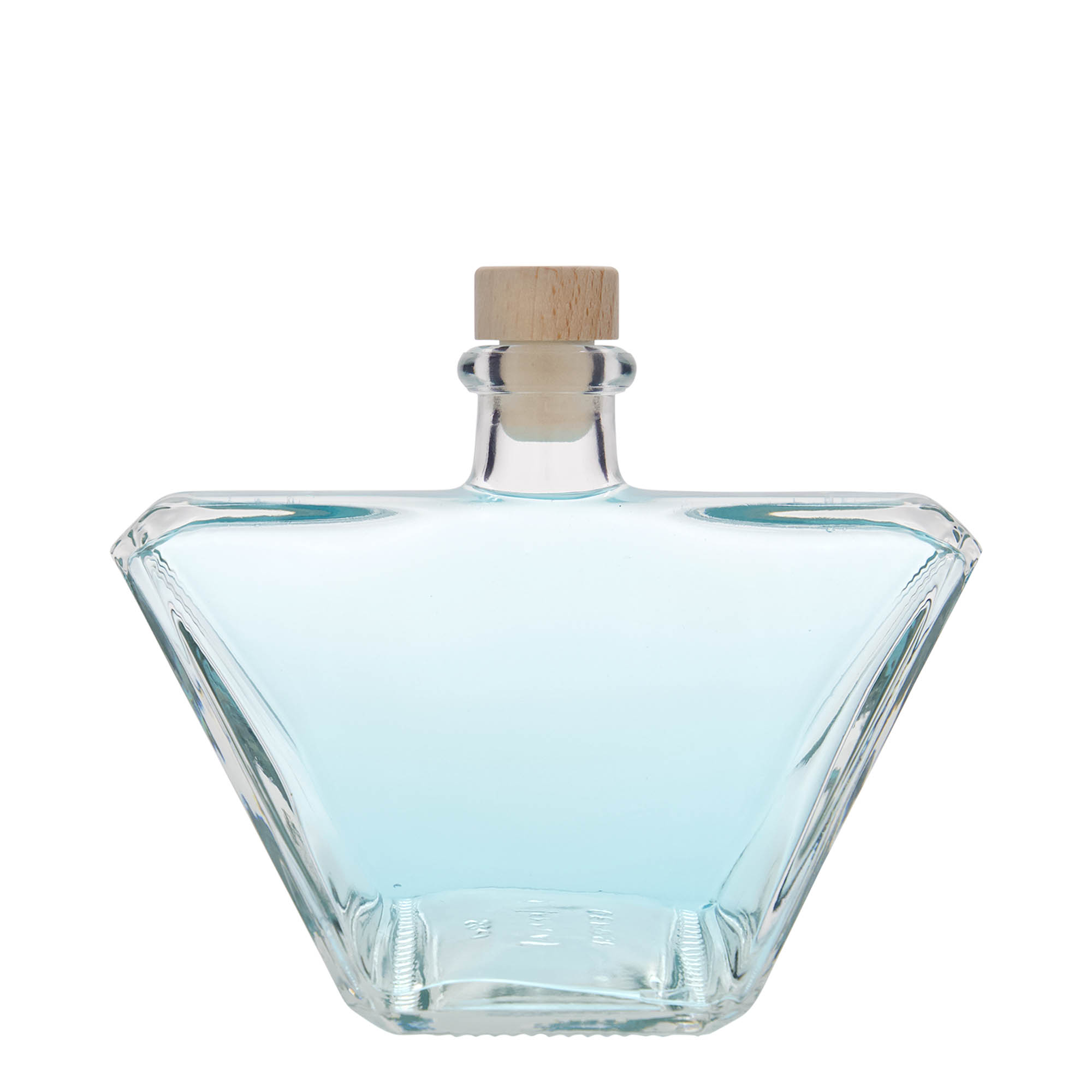 Bottiglia di vetro da 500 ml 'Charly', rettangolare, bocca: sughero Bottiglia di vetro da 500 ml 'Charly', rettangolare, bocca: sughero