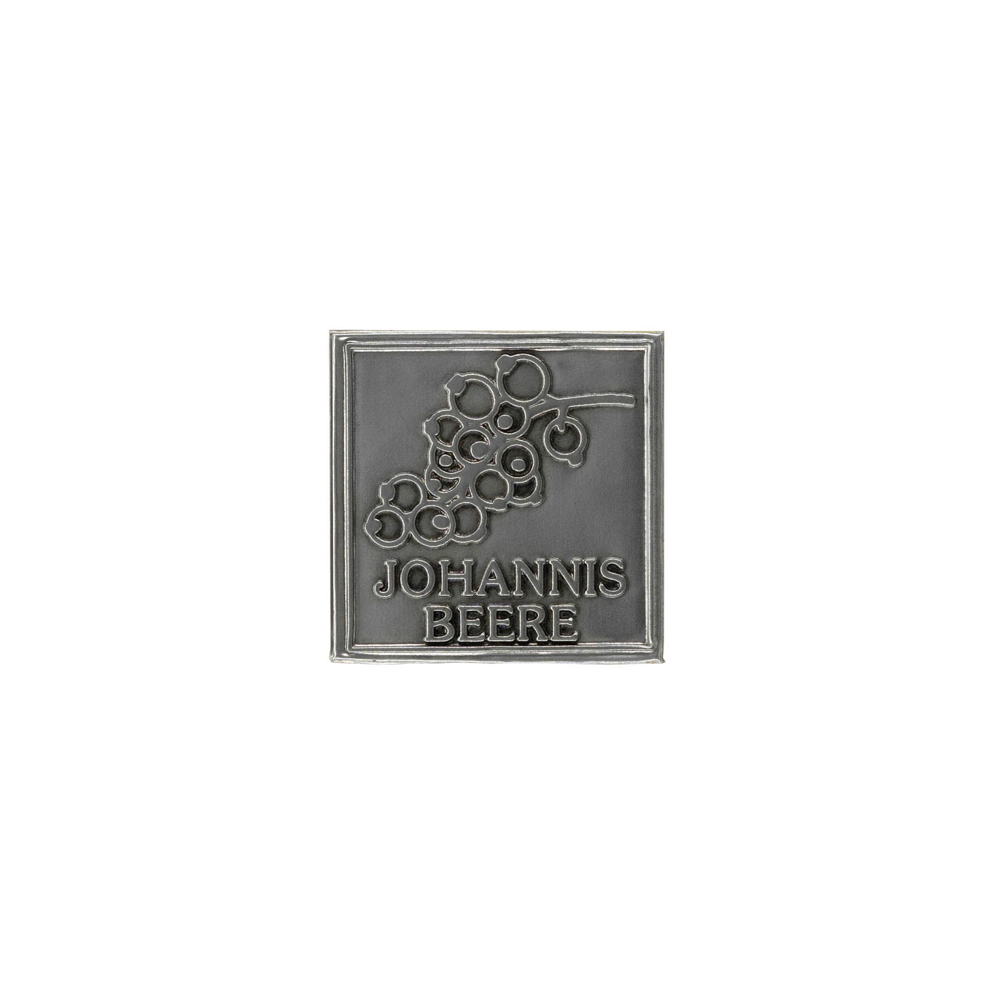 Etichetta in stagno 'Ribes', quadrata, metallo, argento Etichetta in stagno 'Ribes', quadrata, metallo, argento