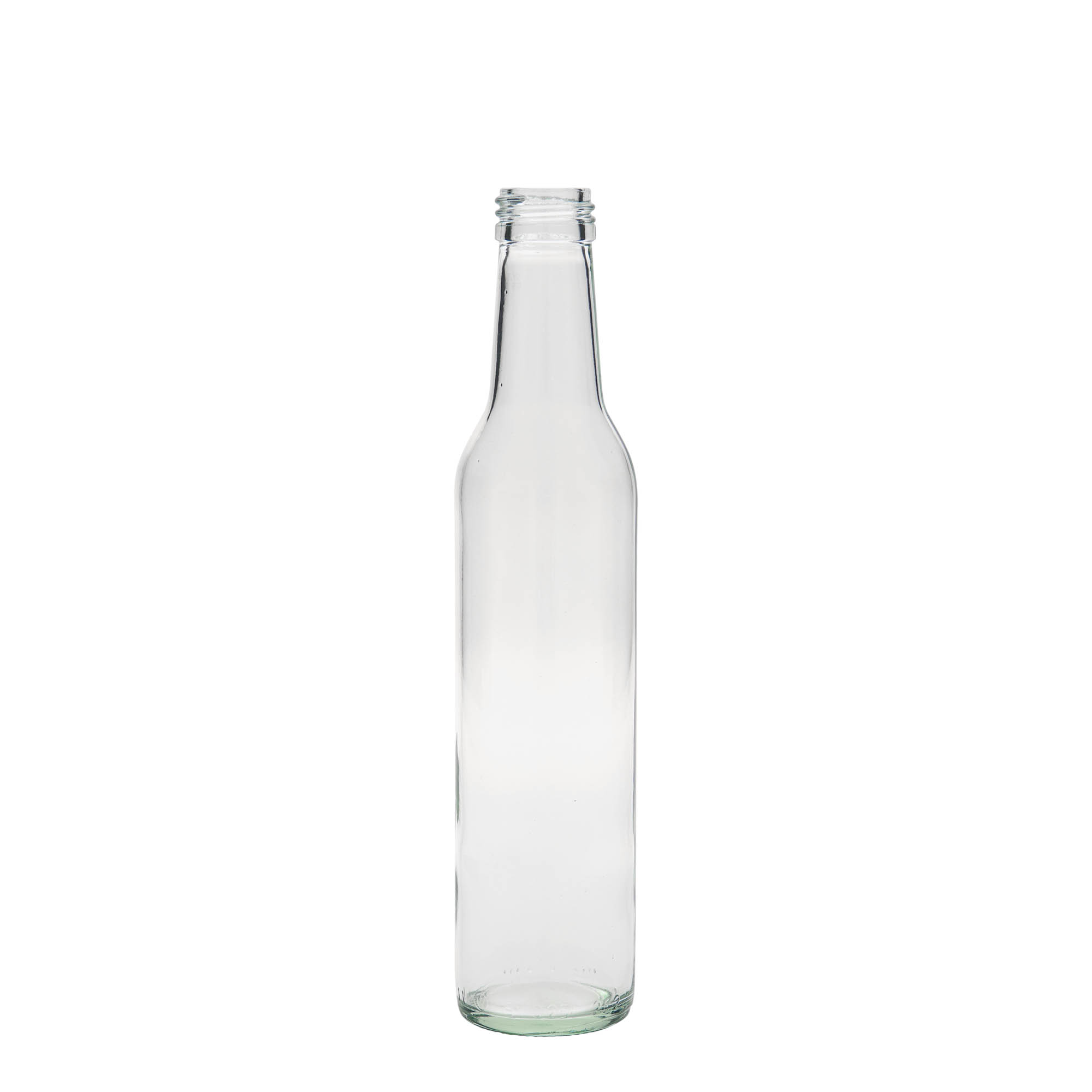 Bottiglia di vetro da 250 ml 'Cilindrica', bocca: PP 28 Bottiglia di vetro da 250 ml 'Cilindrica', bocca: PP 28