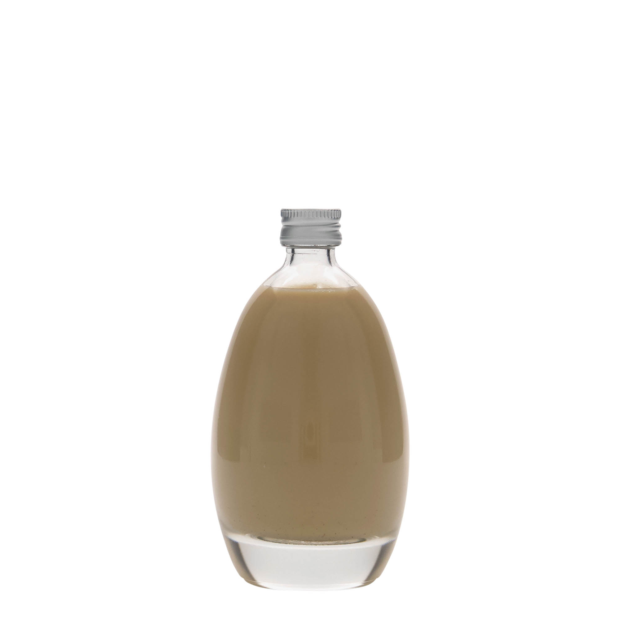 Bottiglia di vetro da 100 ml 'Uovo', bocca: PP 18 Bottiglia di vetro da 100 ml 'Uovo', bocca: PP 18