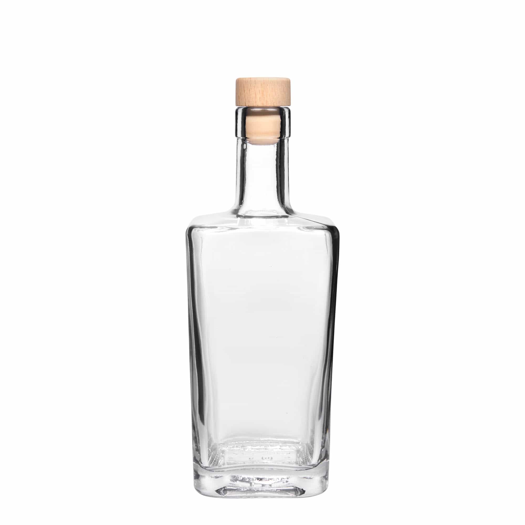 Bottiglia di vetro da 500 ml 'Noel', quadrata, bocca: sughero