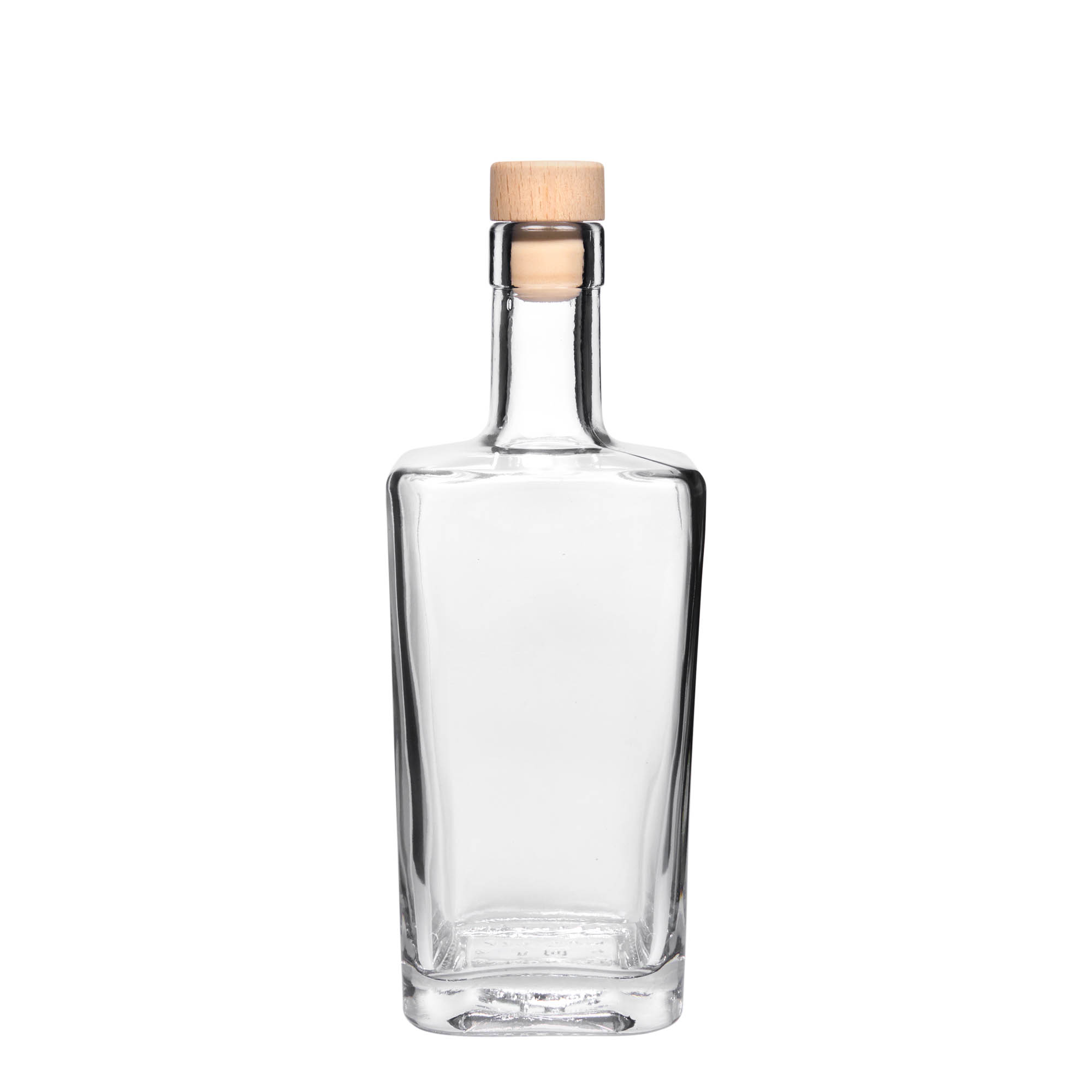 Bottiglia di vetro da 500 ml 'Noel', quadrata, bocca: sughero Bottiglia di vetro da 500 ml 'Noel', quadrata, bocca: sughero