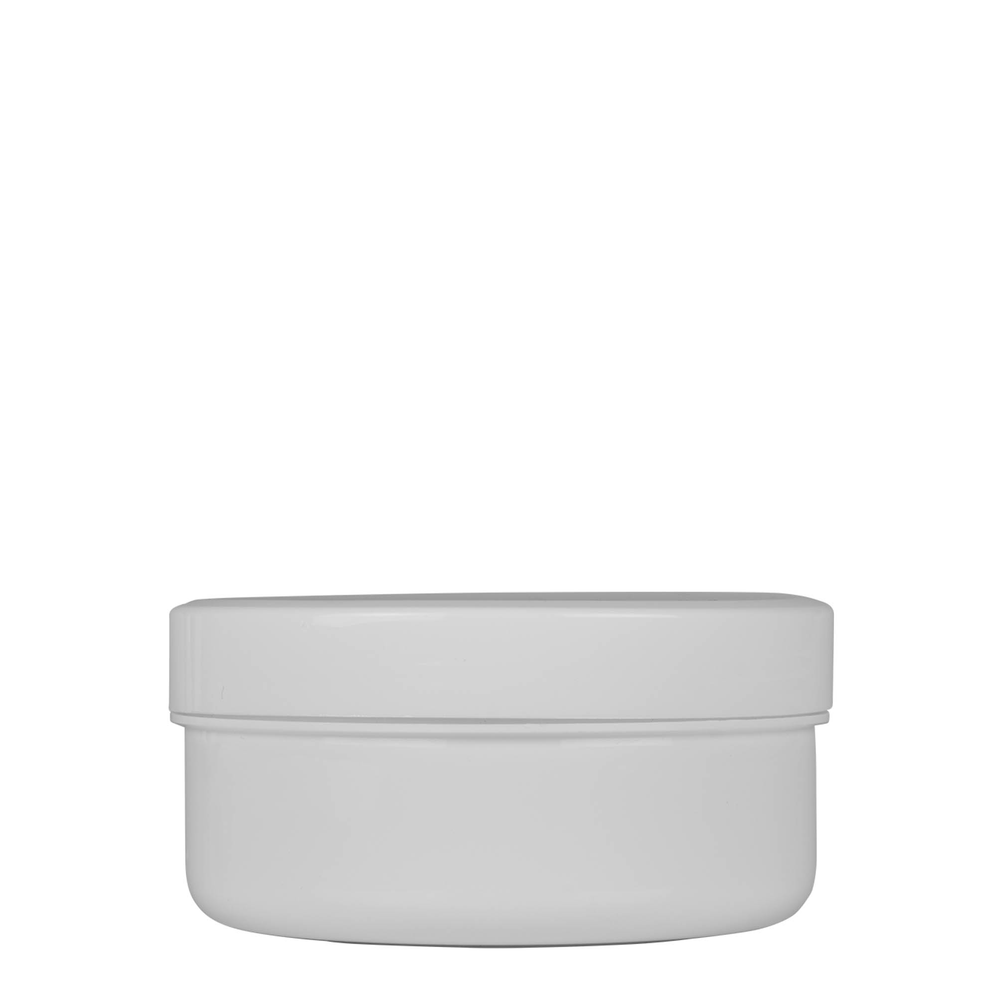 250 ml barattolo in plastica 'White Line', PP, bianco, apertura: chiusura a vite 250 ml barattolo in plastica 'White Line', PP, bianco, apertura: chiusura a vite